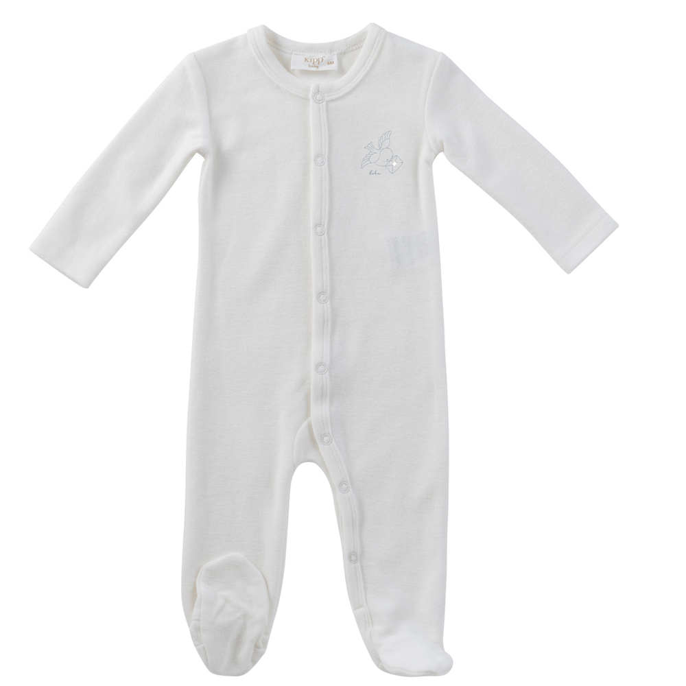 Flying Feathers Terry Romper - Blue