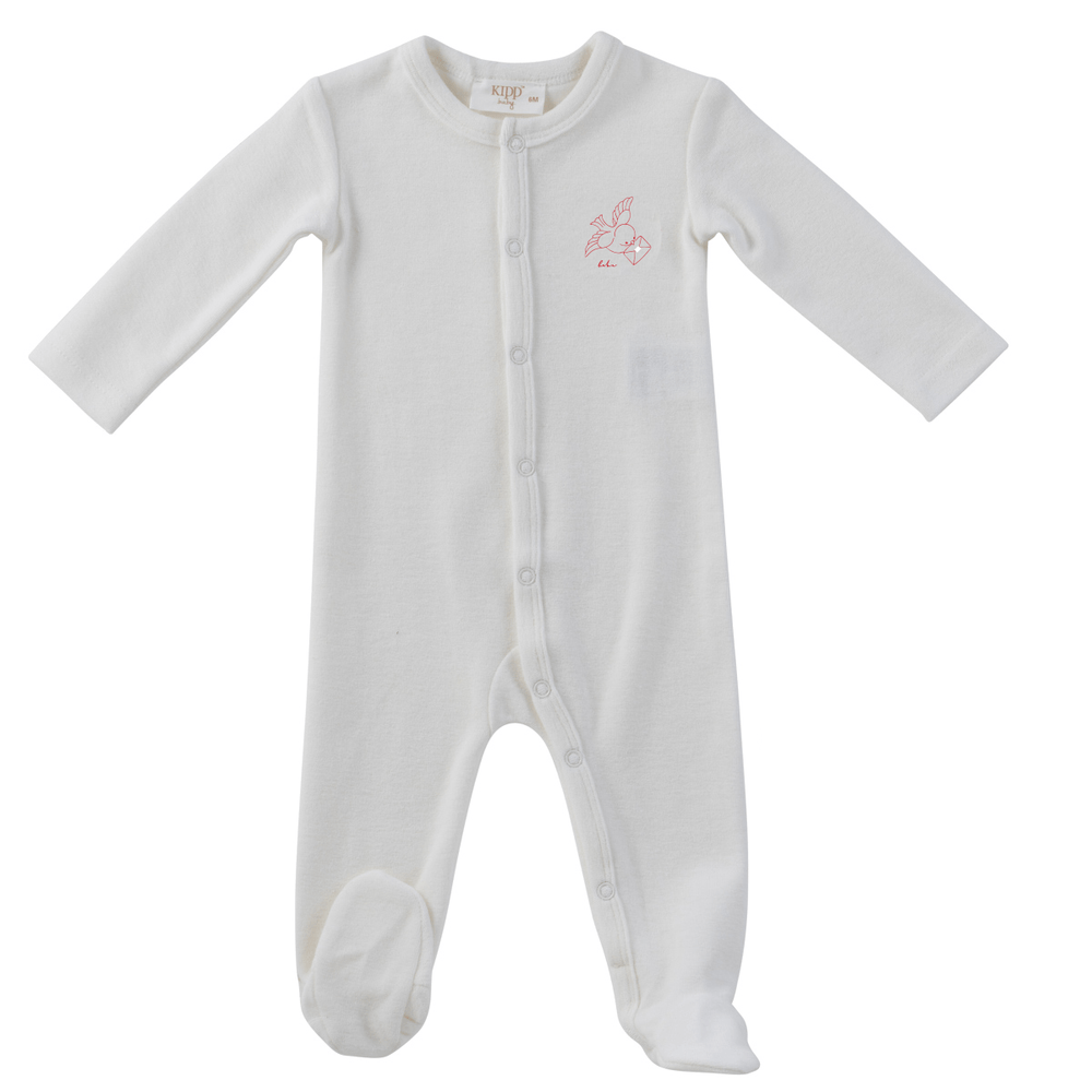 Flying Feathers Terry Romper - Red