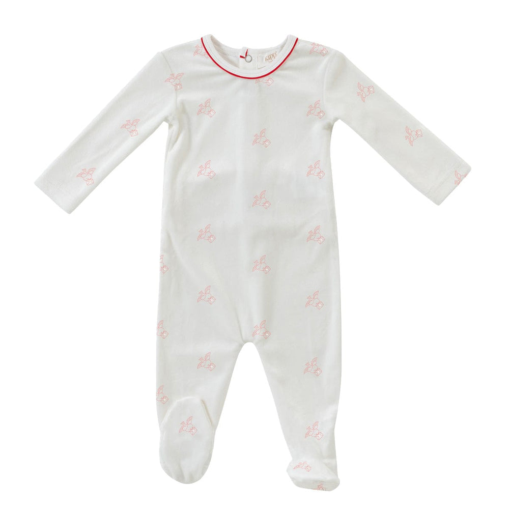 Flying Feathers Pattern Romper - Red