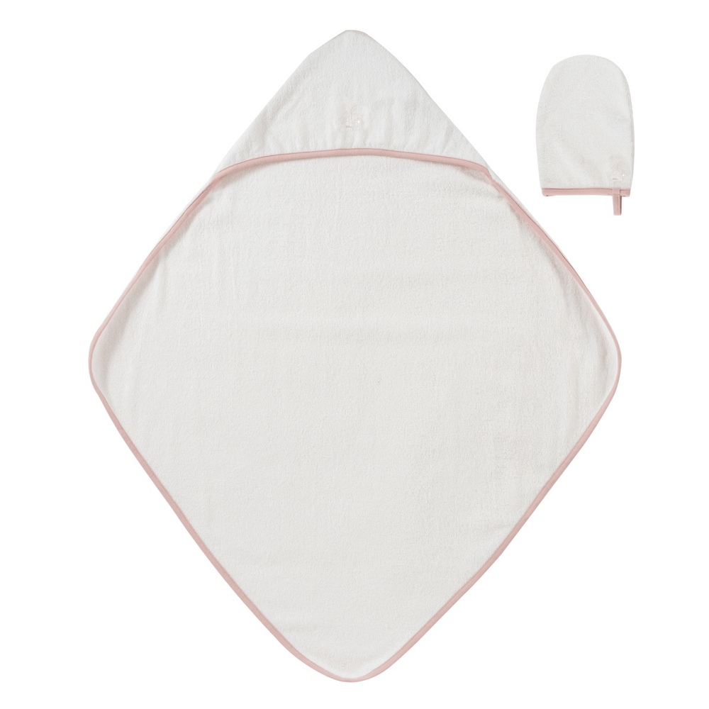 Flying Feathers Towel & Mitt Set - Pink