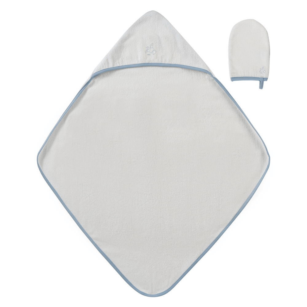 Flying Feathers Towel & Mitt Set - Blue