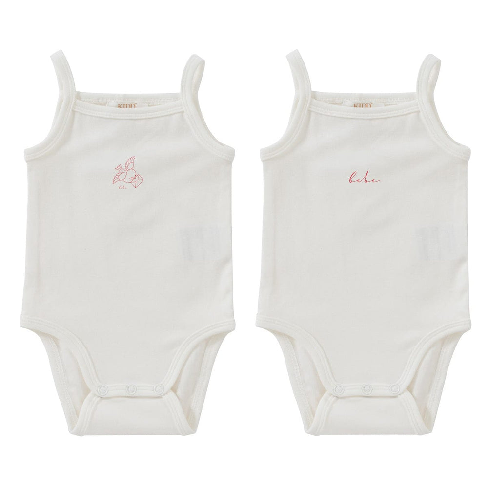 Flying Feathers Onesie Set of 2 - Red