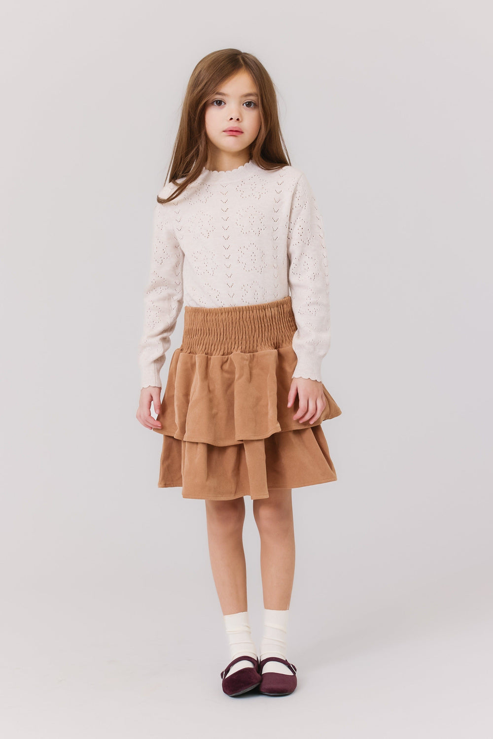 Pointelle Knit Pullover - Petal