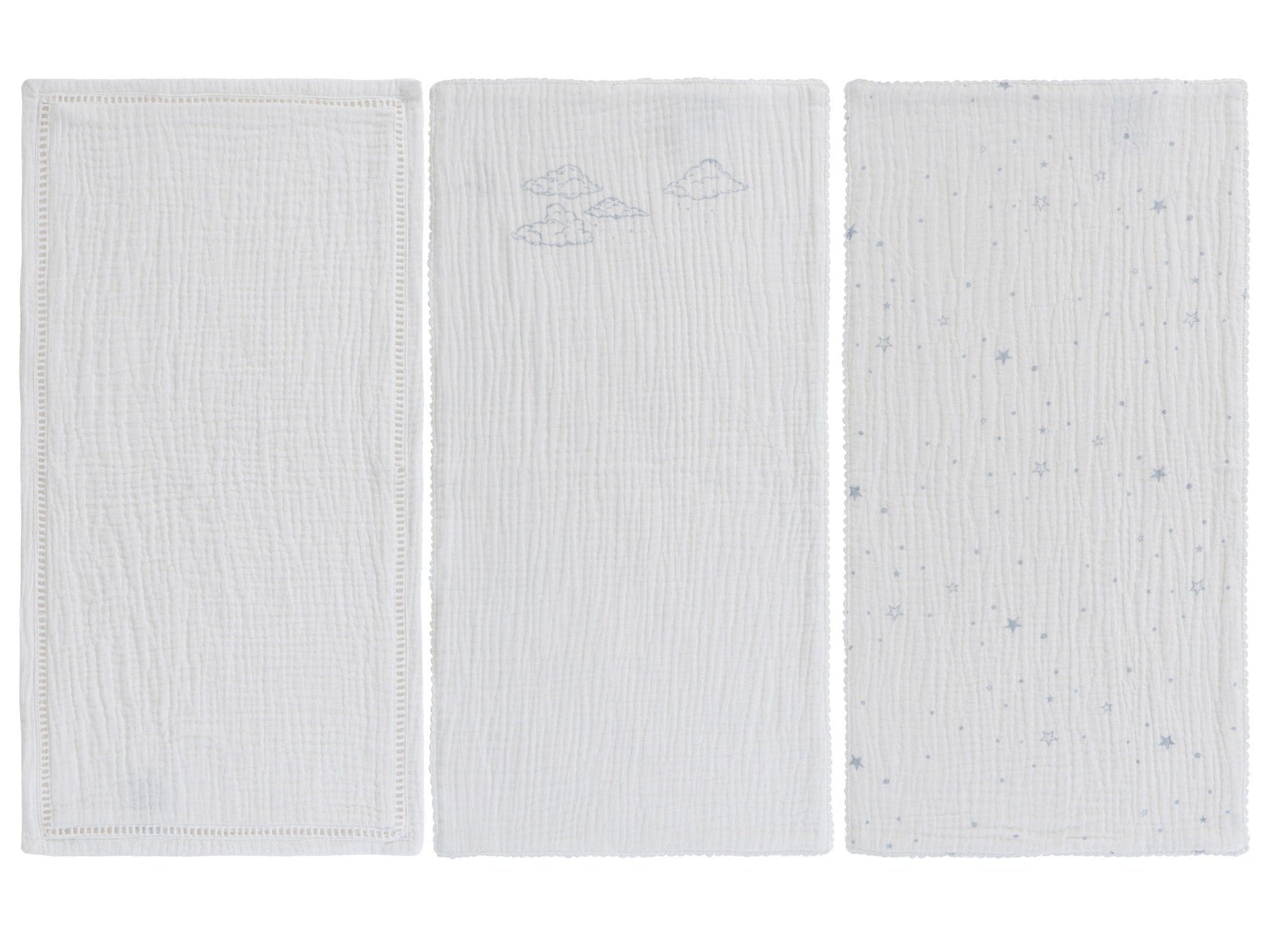 Starlight Burp Cloth Set of 3 - Blue