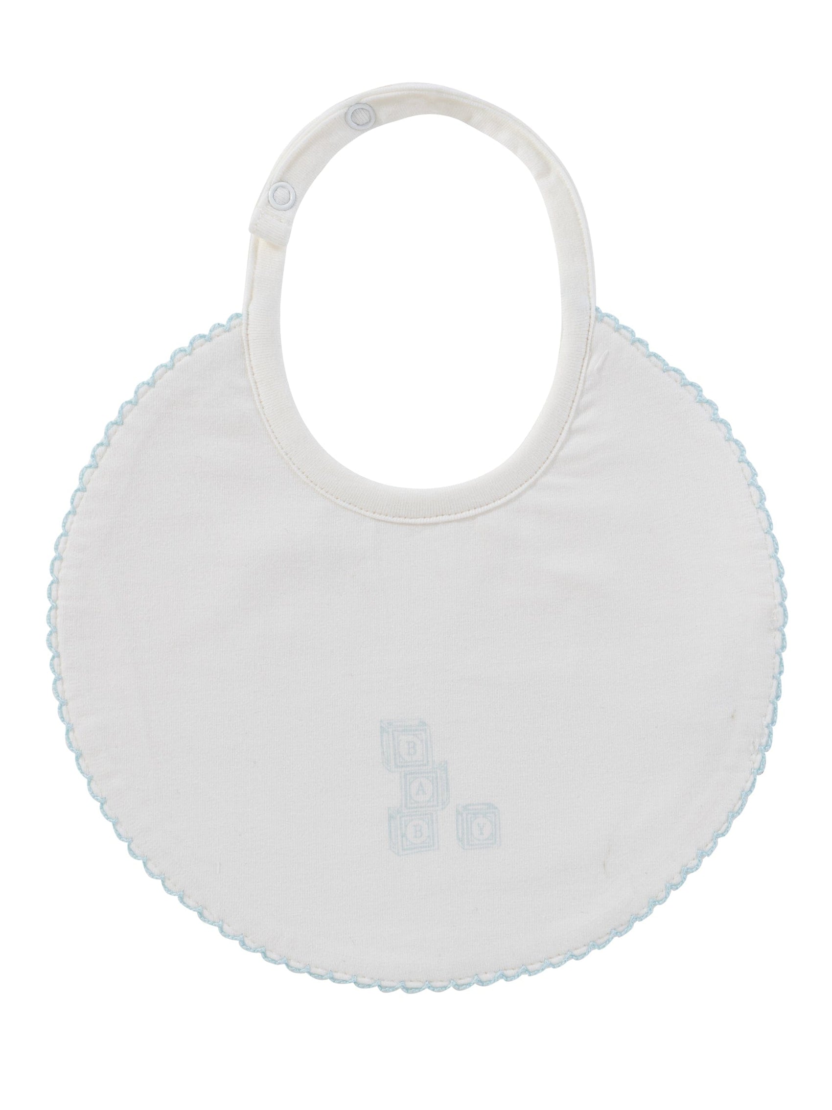 Baby Blocks Bib - White Blue
