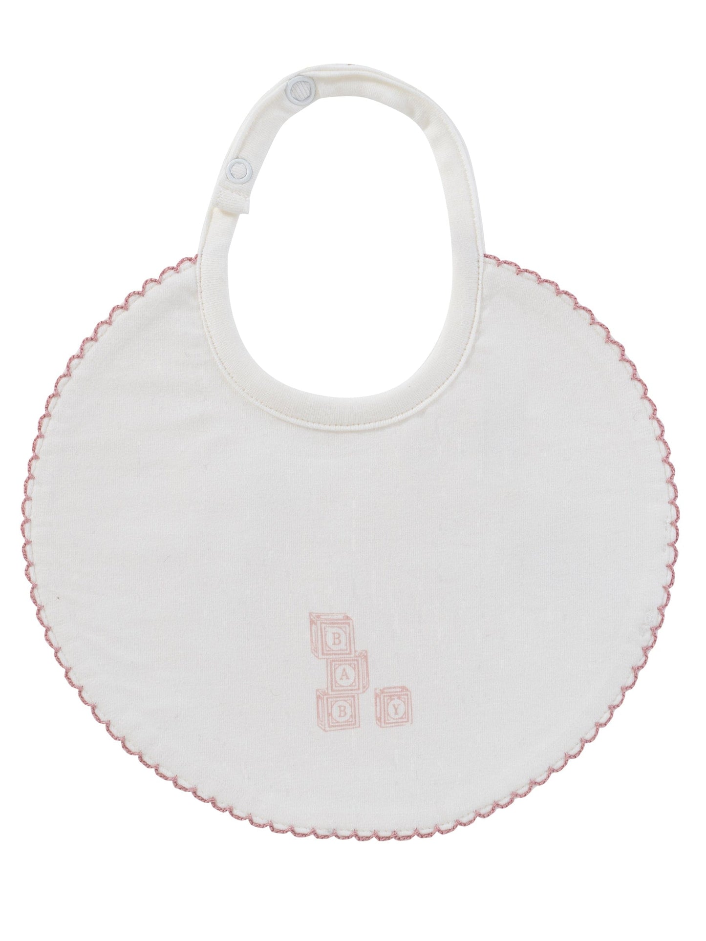 Baby Blocks Bib - White Pink