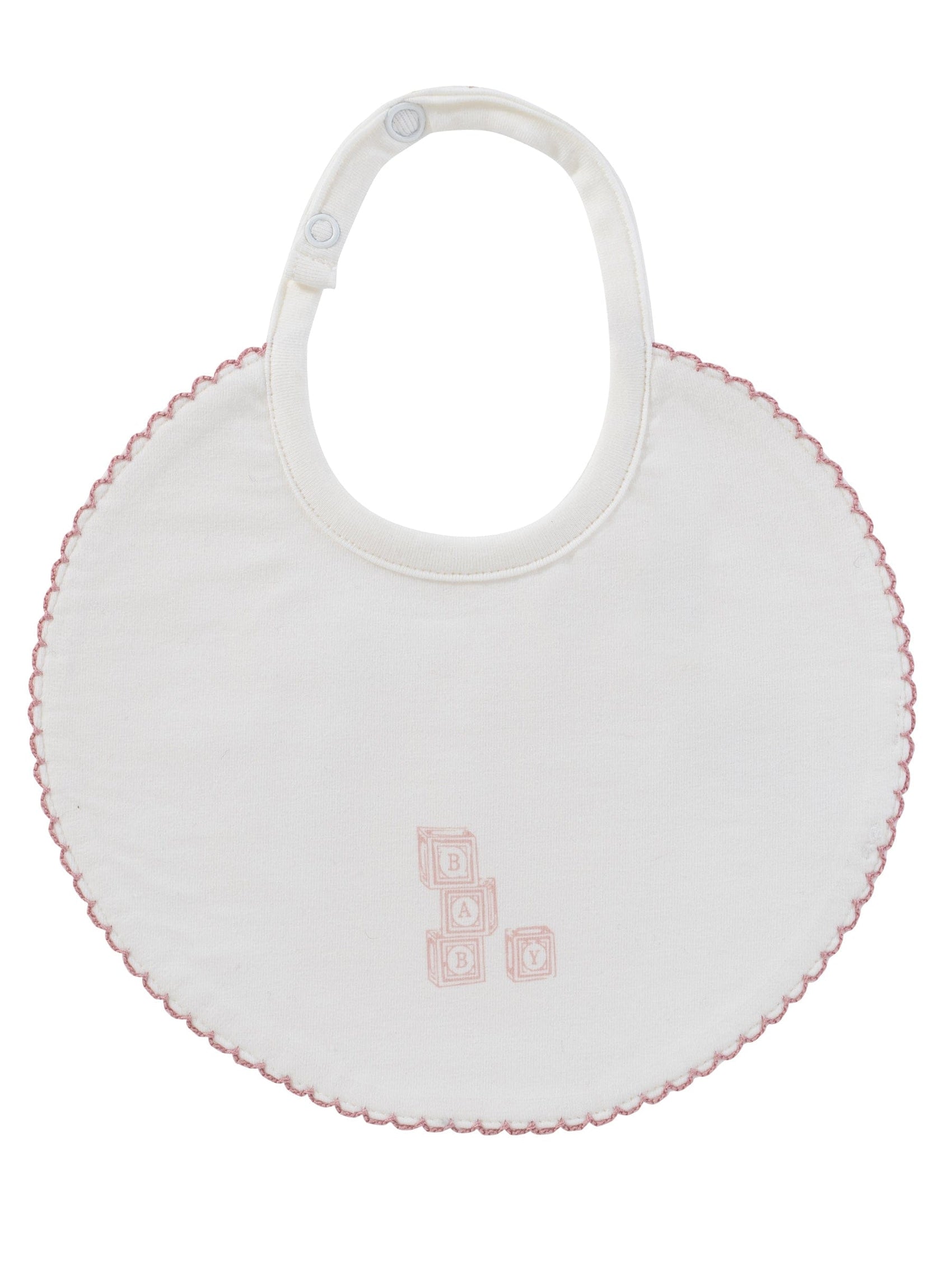 Baby Blocks Bib - White Pink