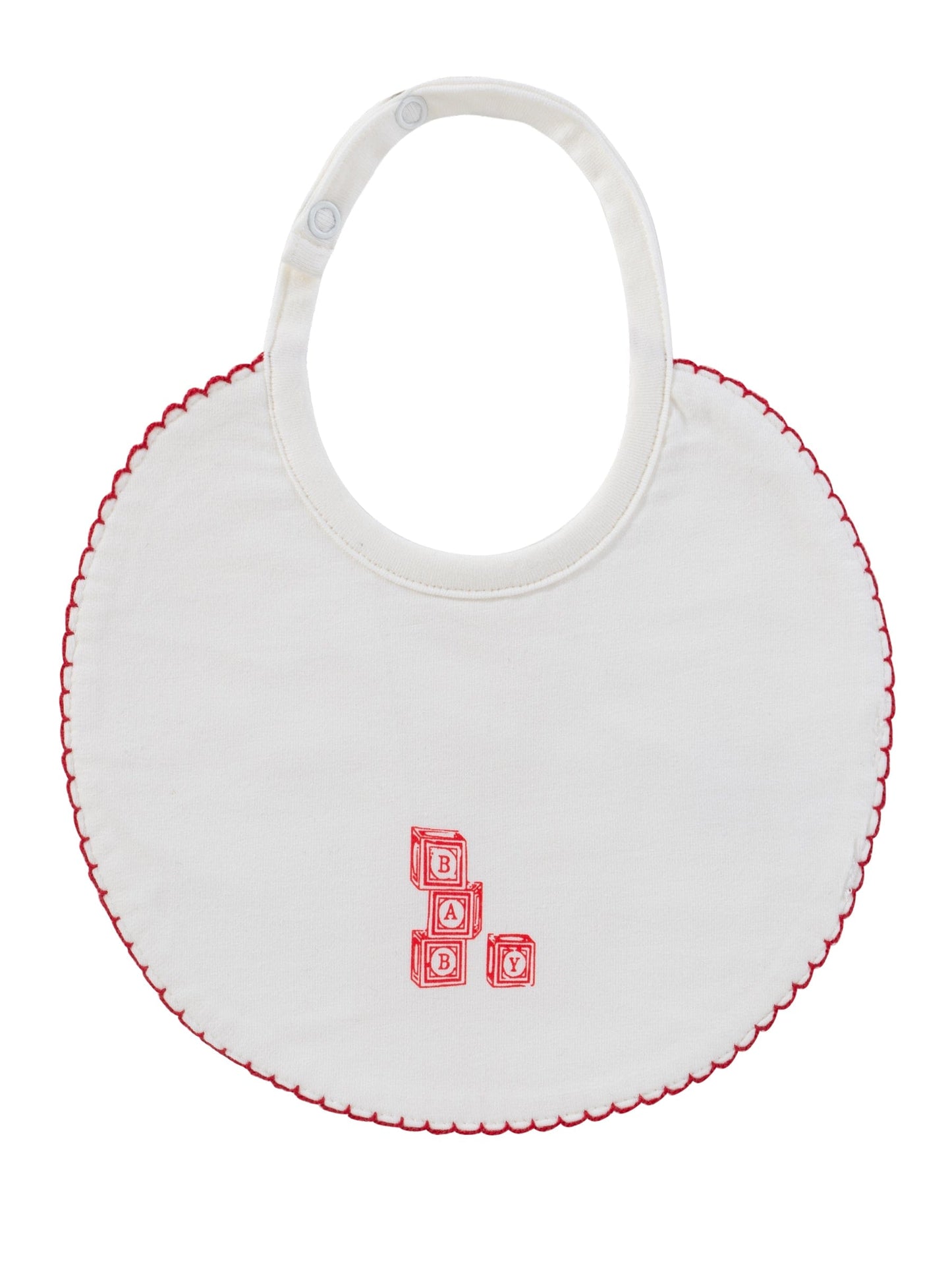 Baby Blocks Bib - White Red