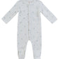 Little Crown Pattern Terry Footie - Blue