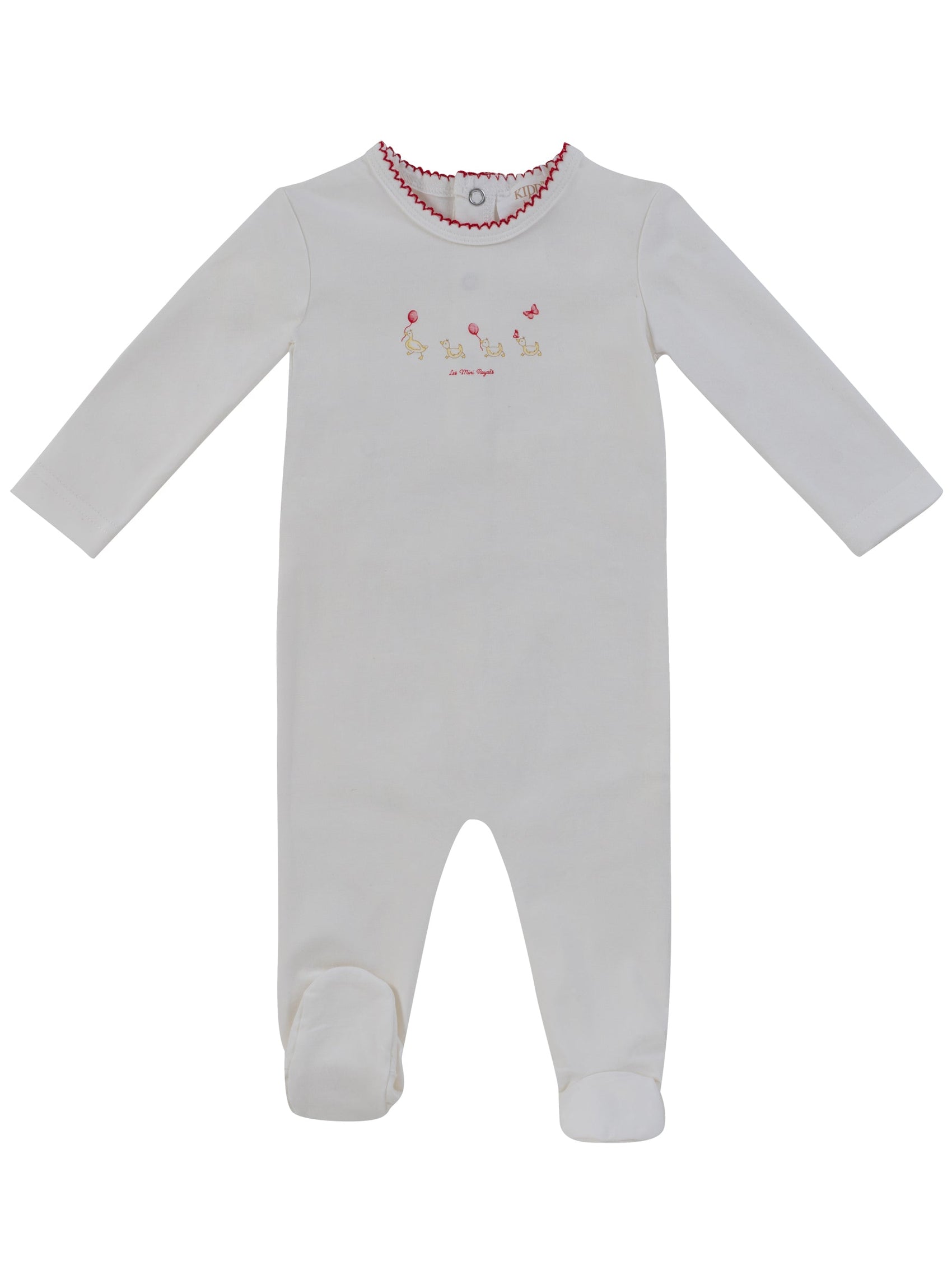 Mini Royals Cotton Footie - Red