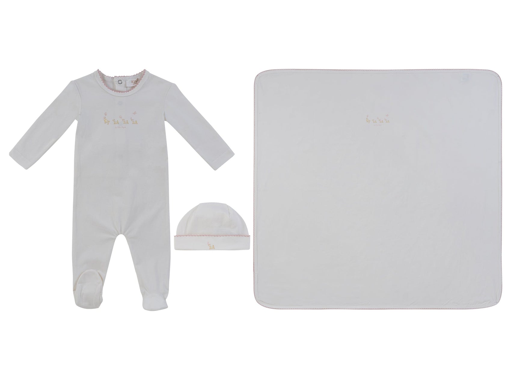 Mini Royals Cotton Footie 3PC Set - Pink