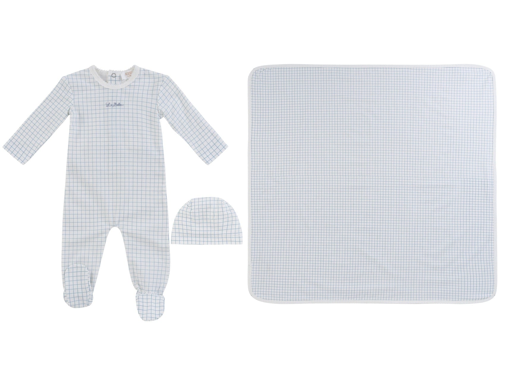 Teddy Au Pane Footie 3PC Set - Blue