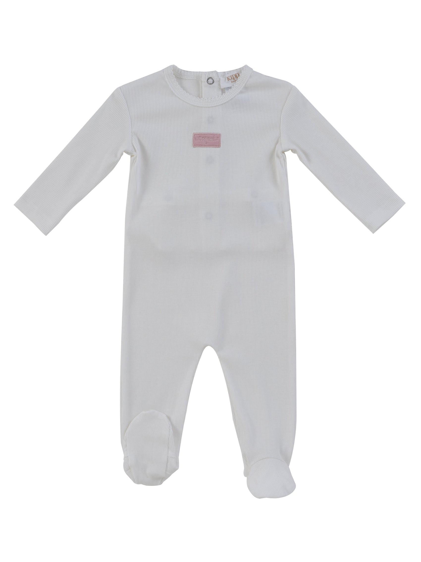 Enfant Rib Footie - White Pink