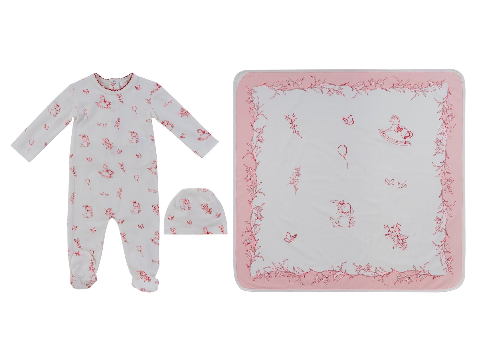 Toile Footie 3PC Set - Red