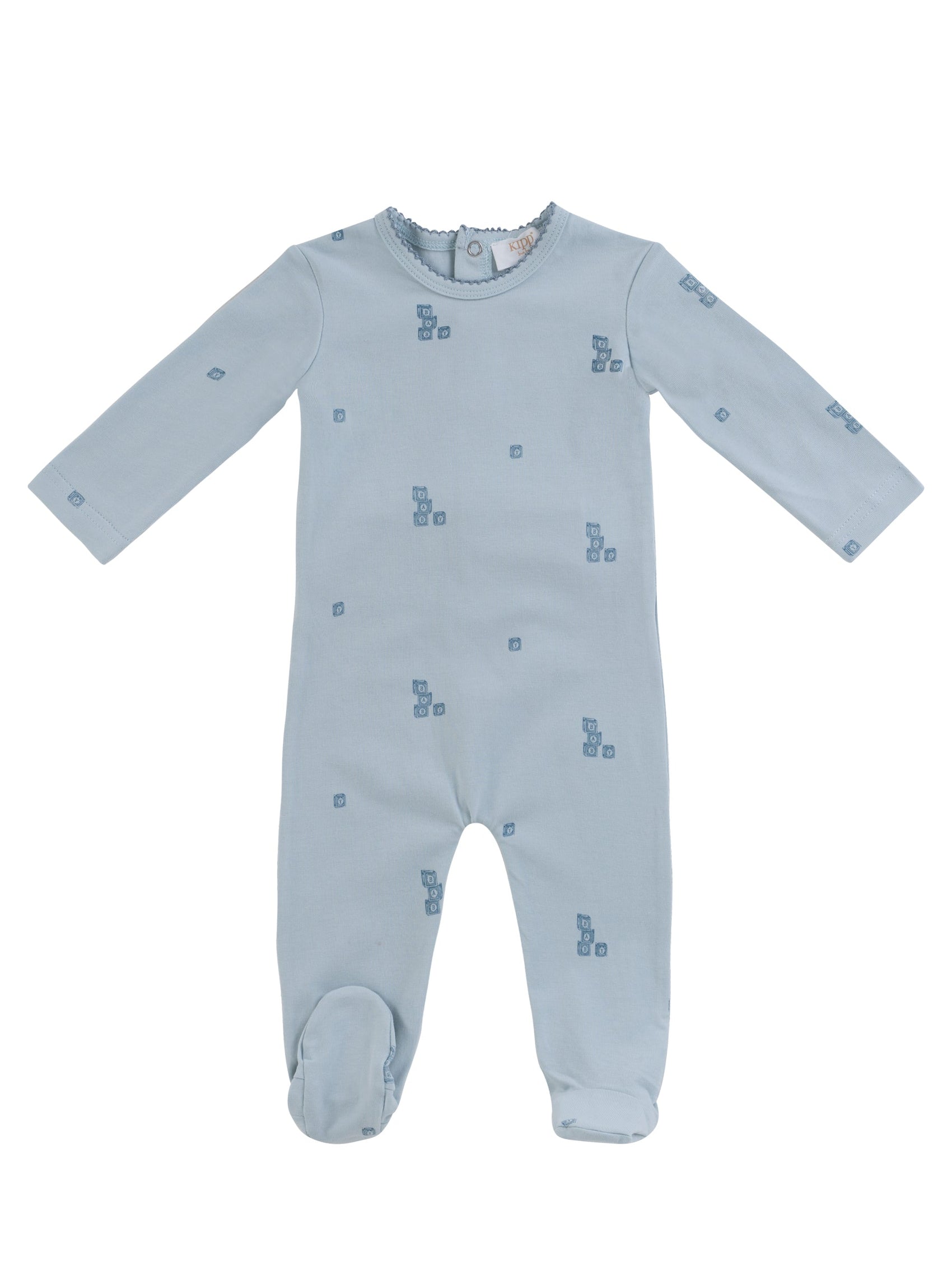 Baby Blocks Footie - Blue