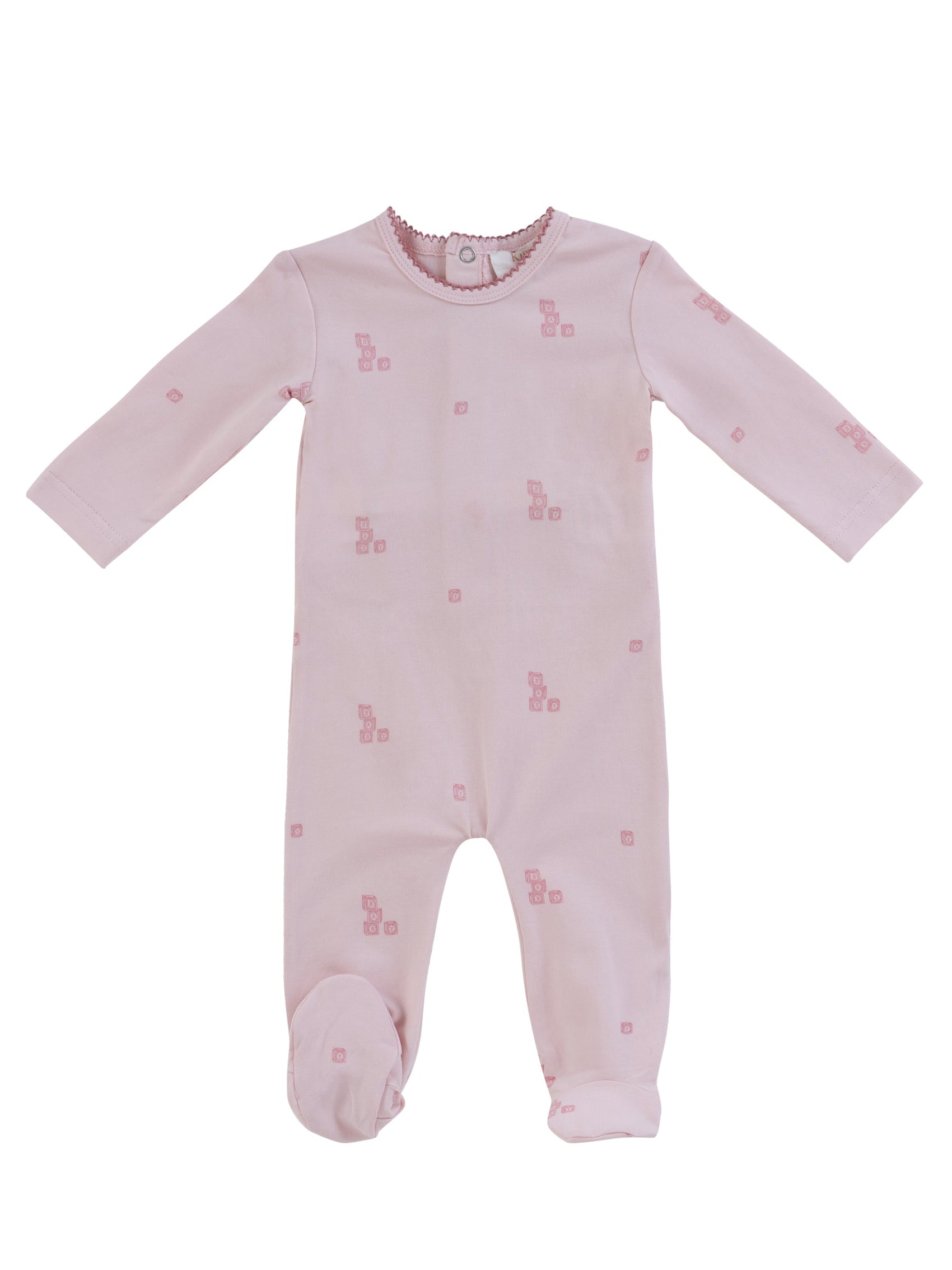 Baby Blocks Footie - Pink