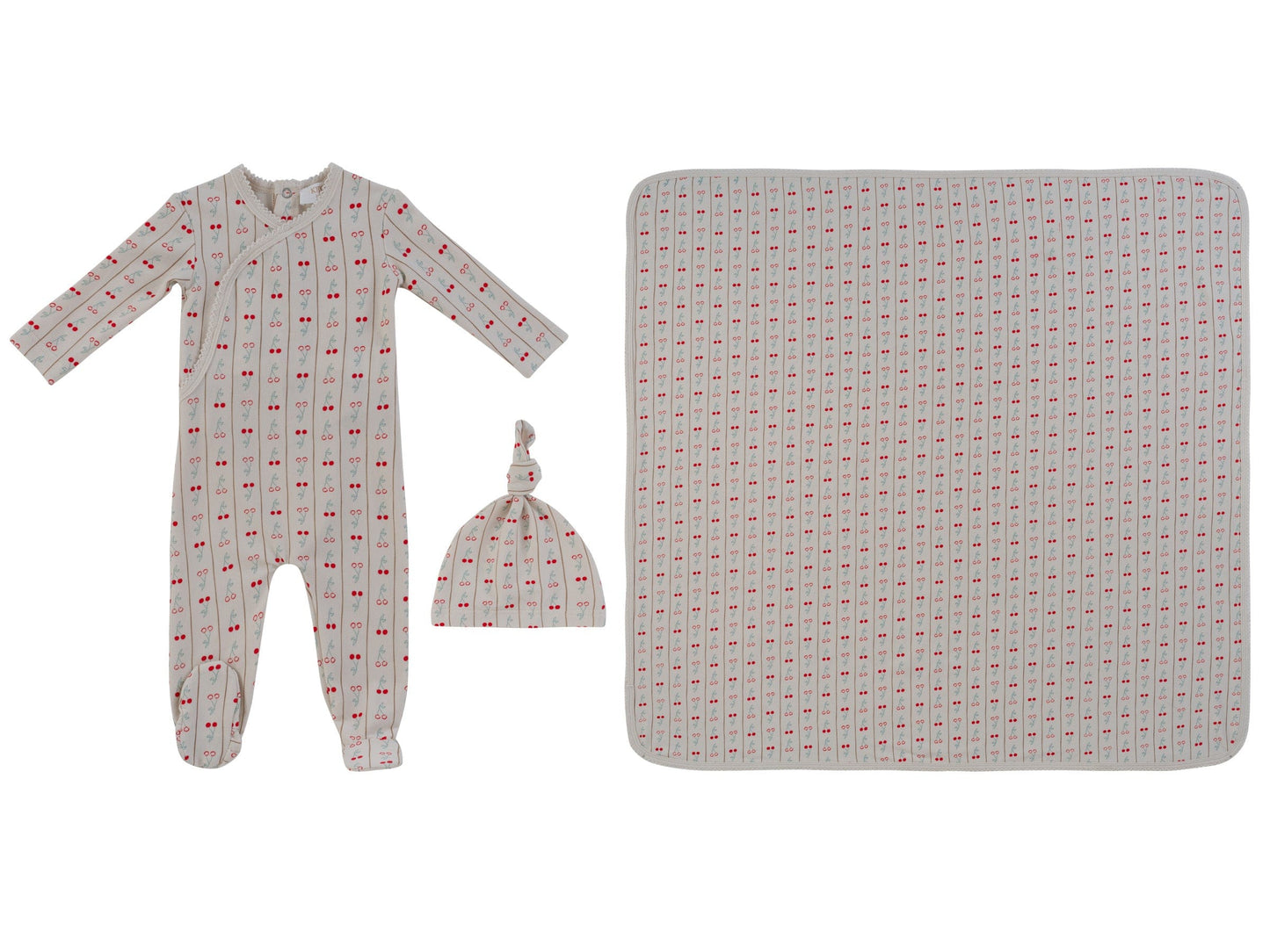 Cerise Footie 3PC Set - Red