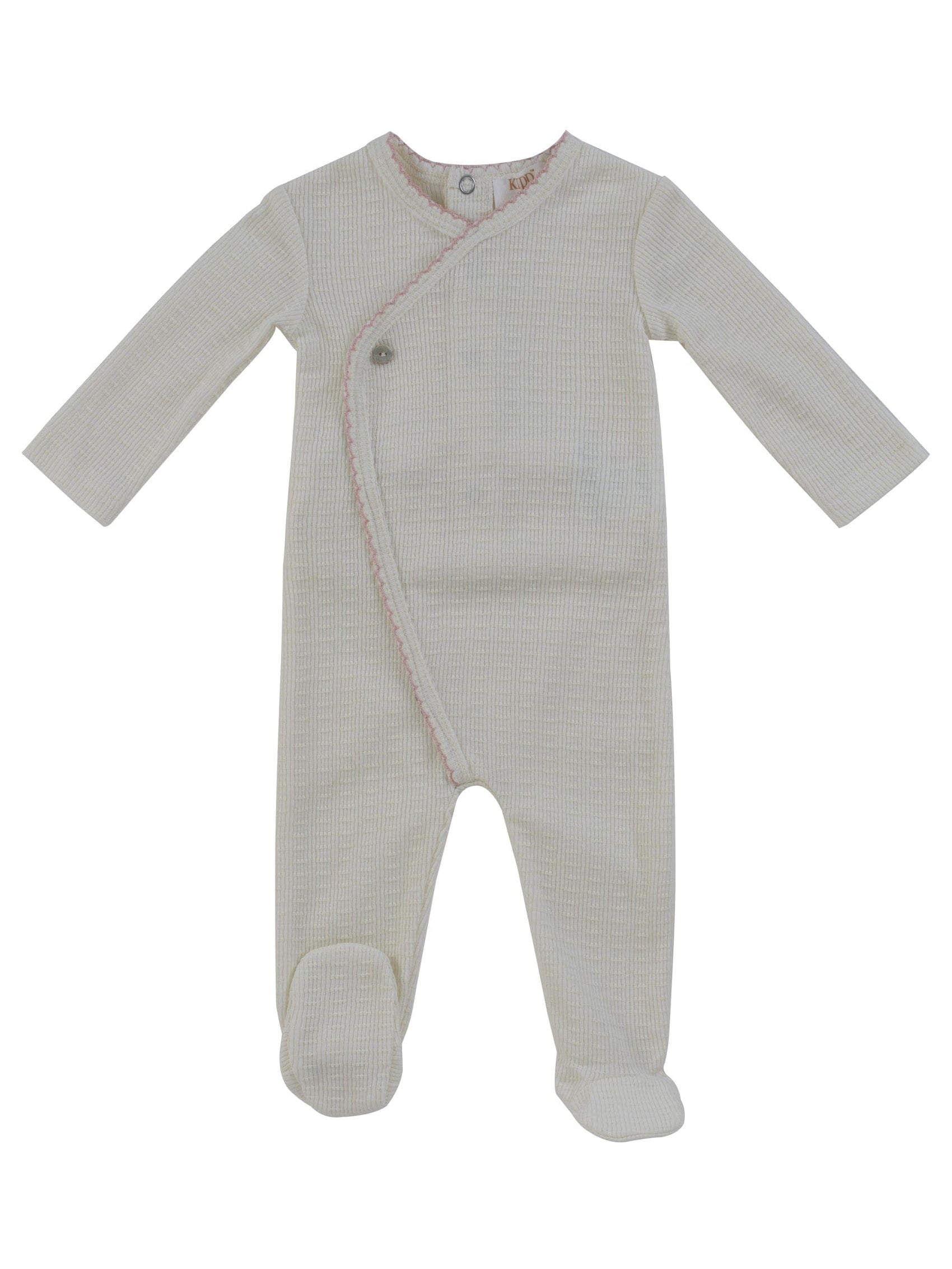 Textured Knit Wrap Footie - Pink