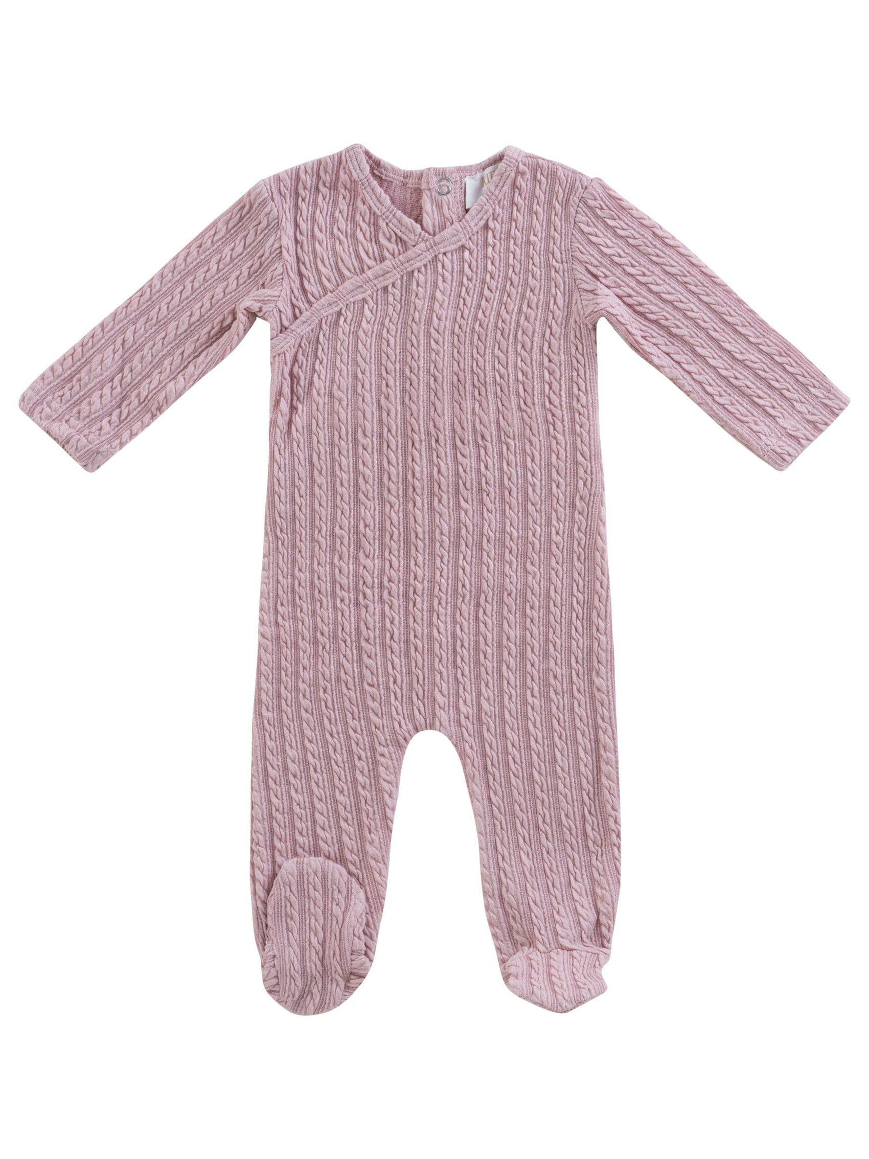 Cable Wrap Footie - Pink