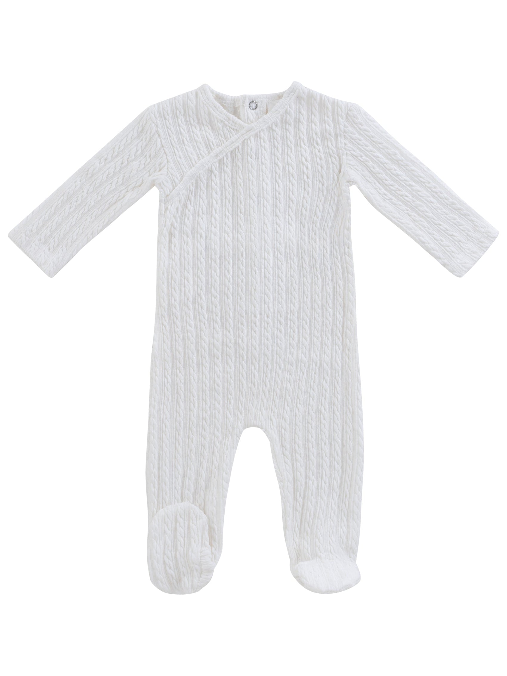 Cable Wrap Footie - White