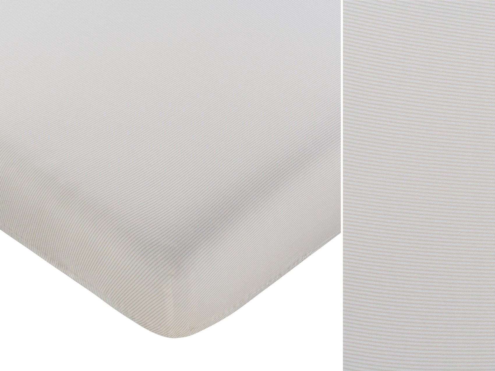 Carrera Pinstripe Fitted Bassinet Sheet - Stone
