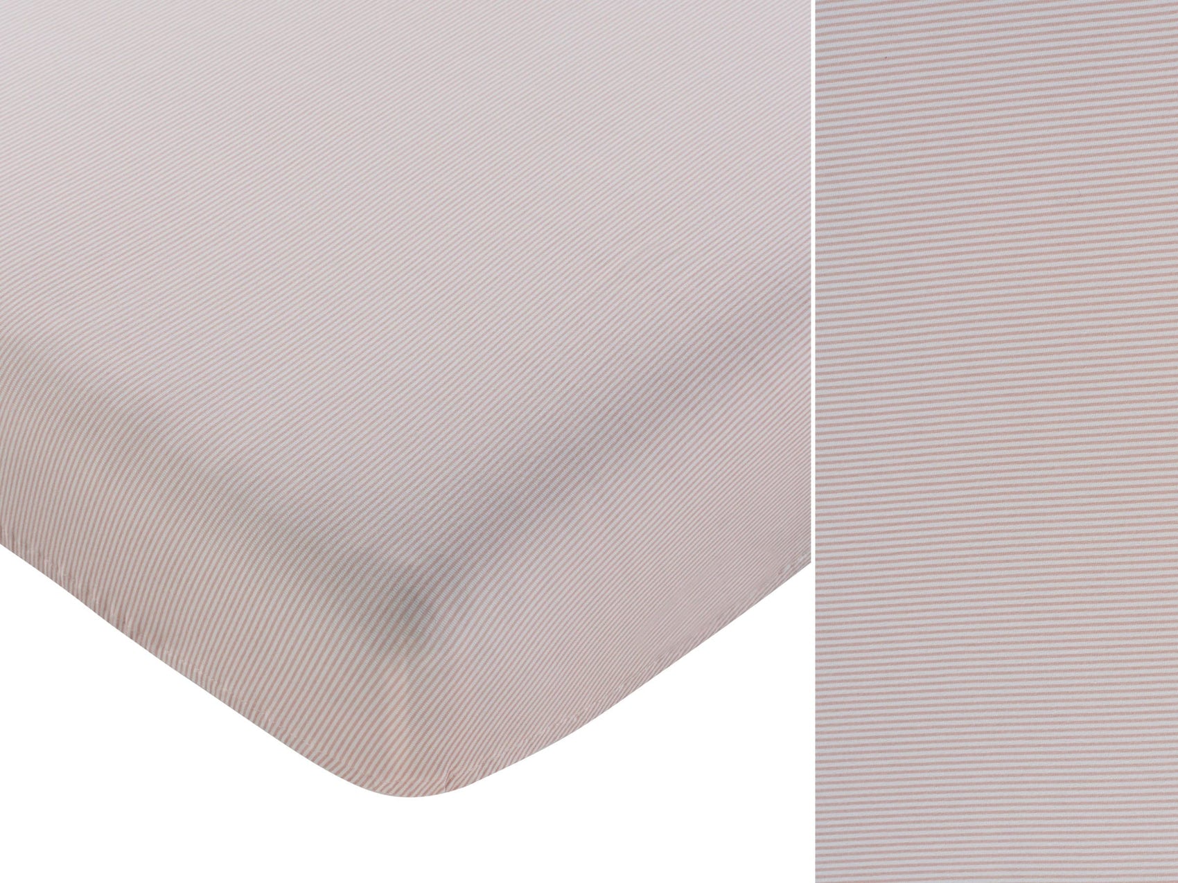 Carrera Pinstripe Fitted Porta Crib Sheet - Pink