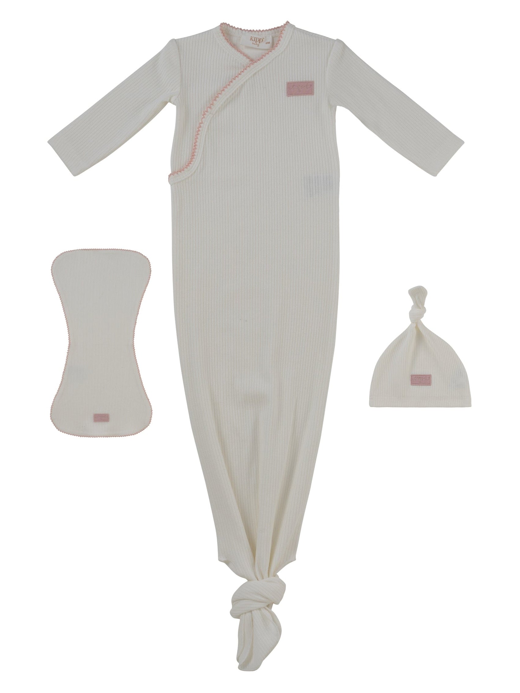 Enfant Knotted Gown Set - Pink