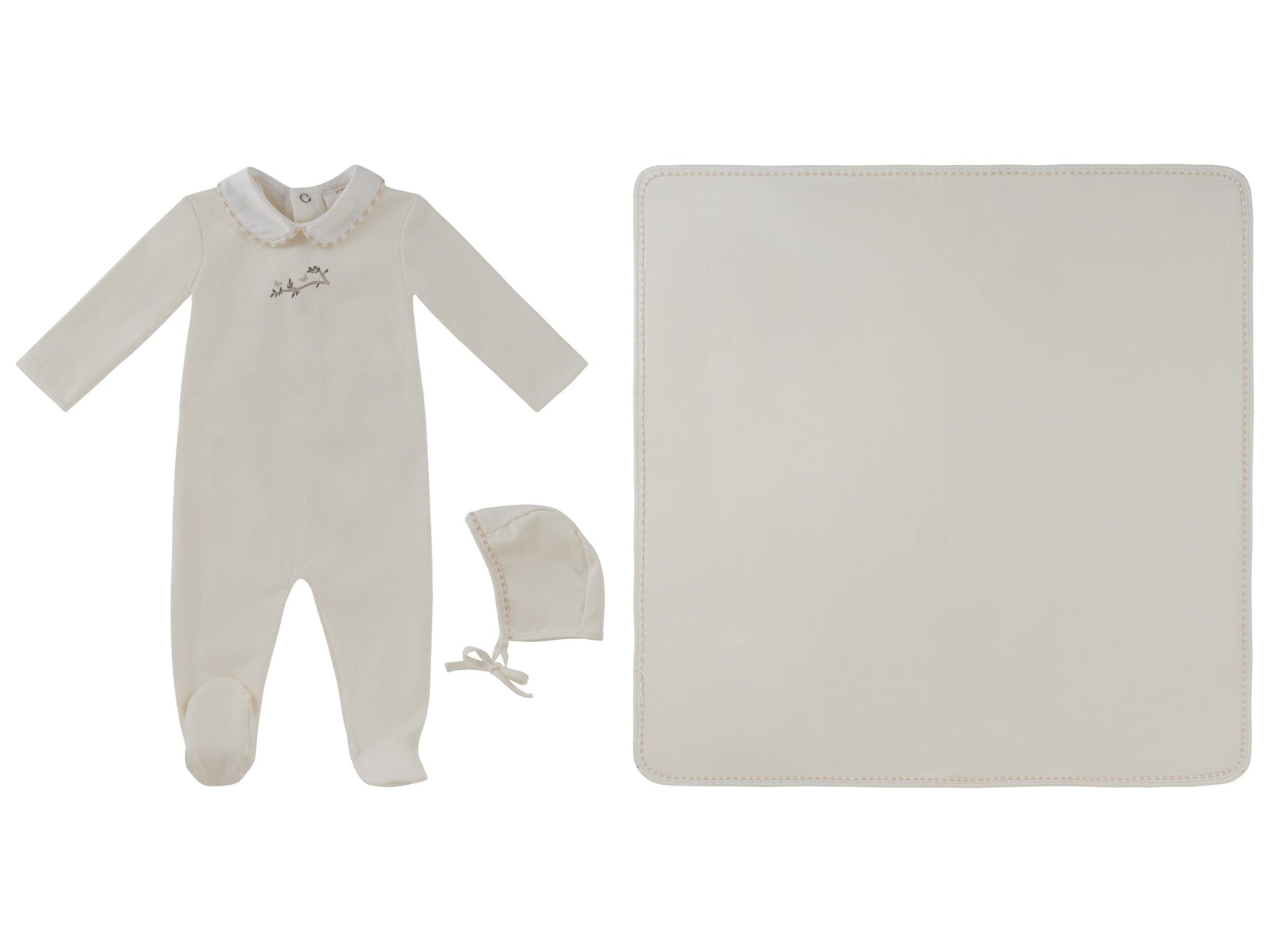 Magical Meadow Collar Footie 3PC Set - White Stone