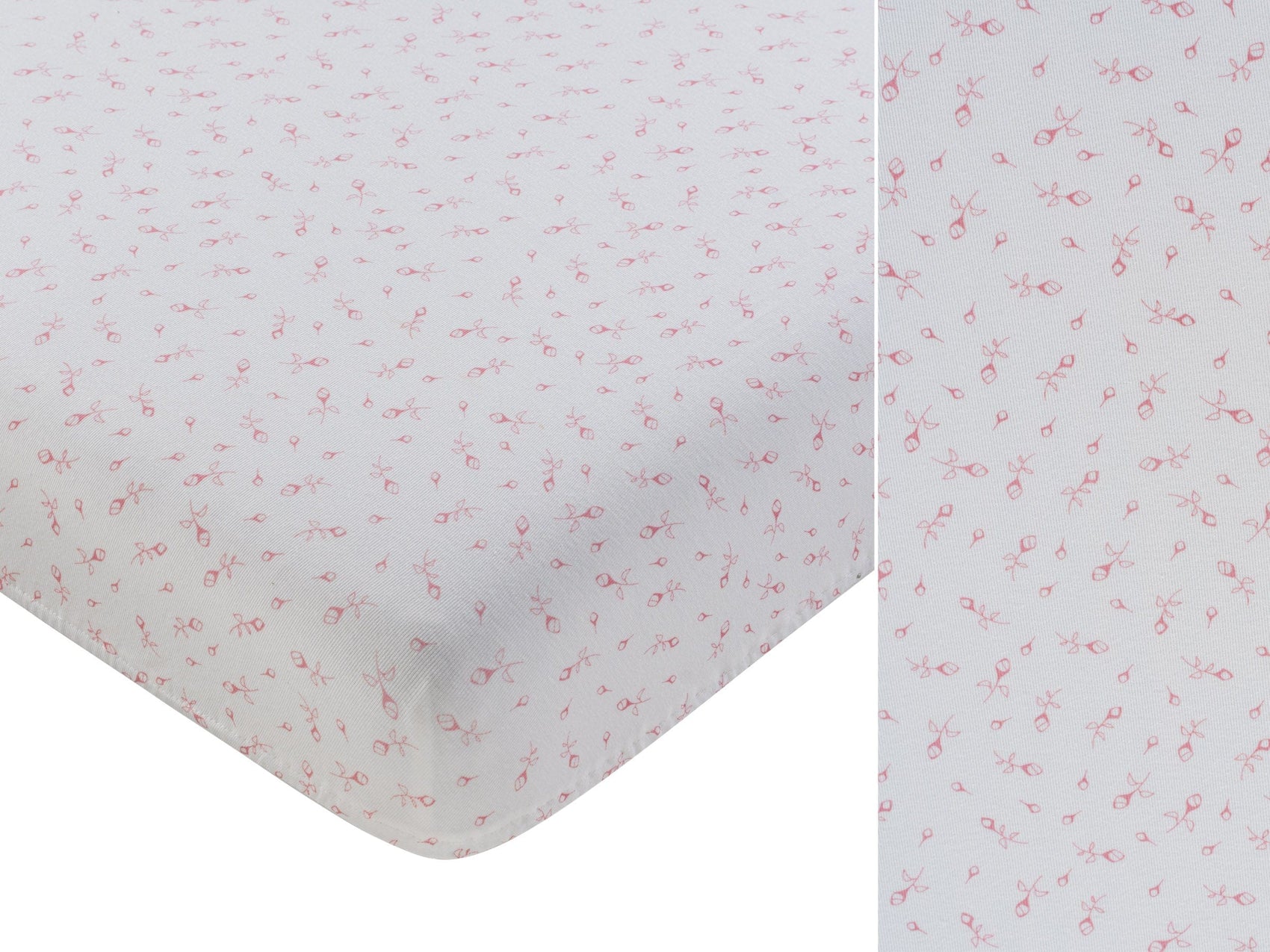 Petit Pois Fitted Full Crib Sheet - Pink