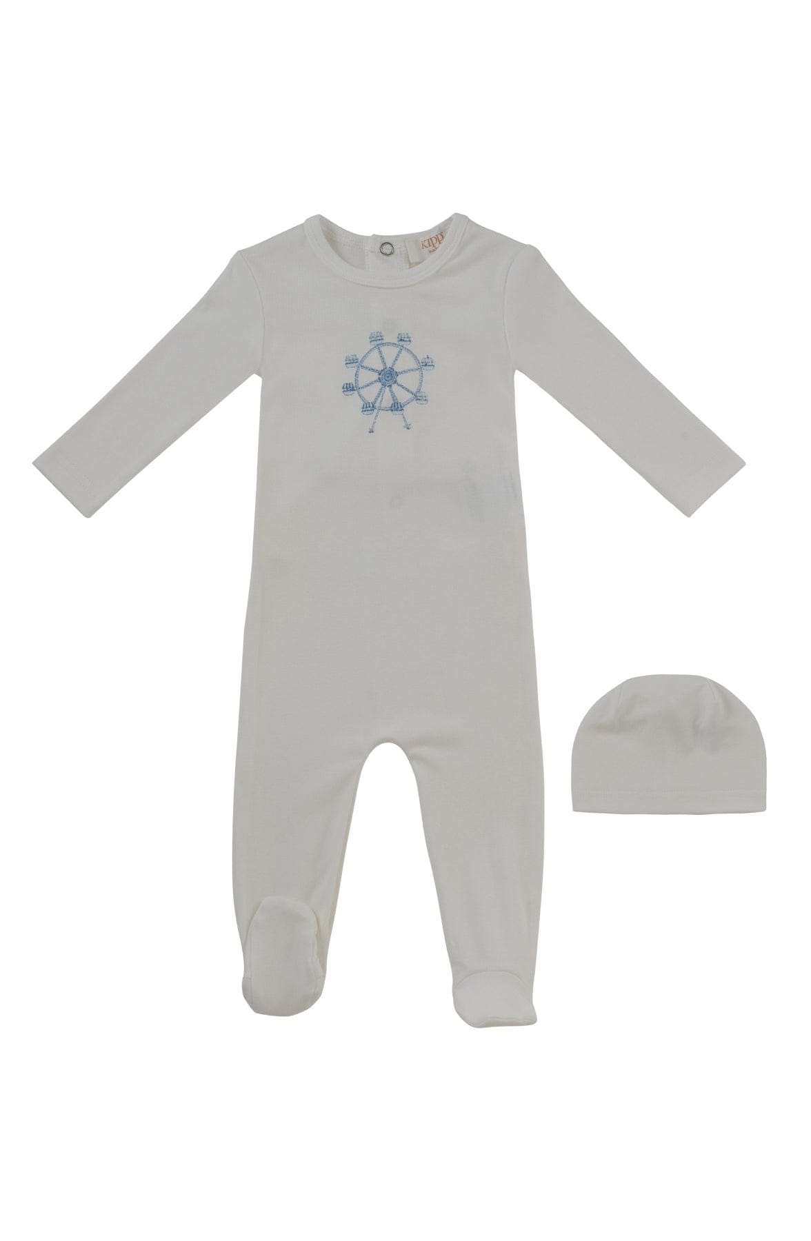 Carousel Footie + Hat - White Pink