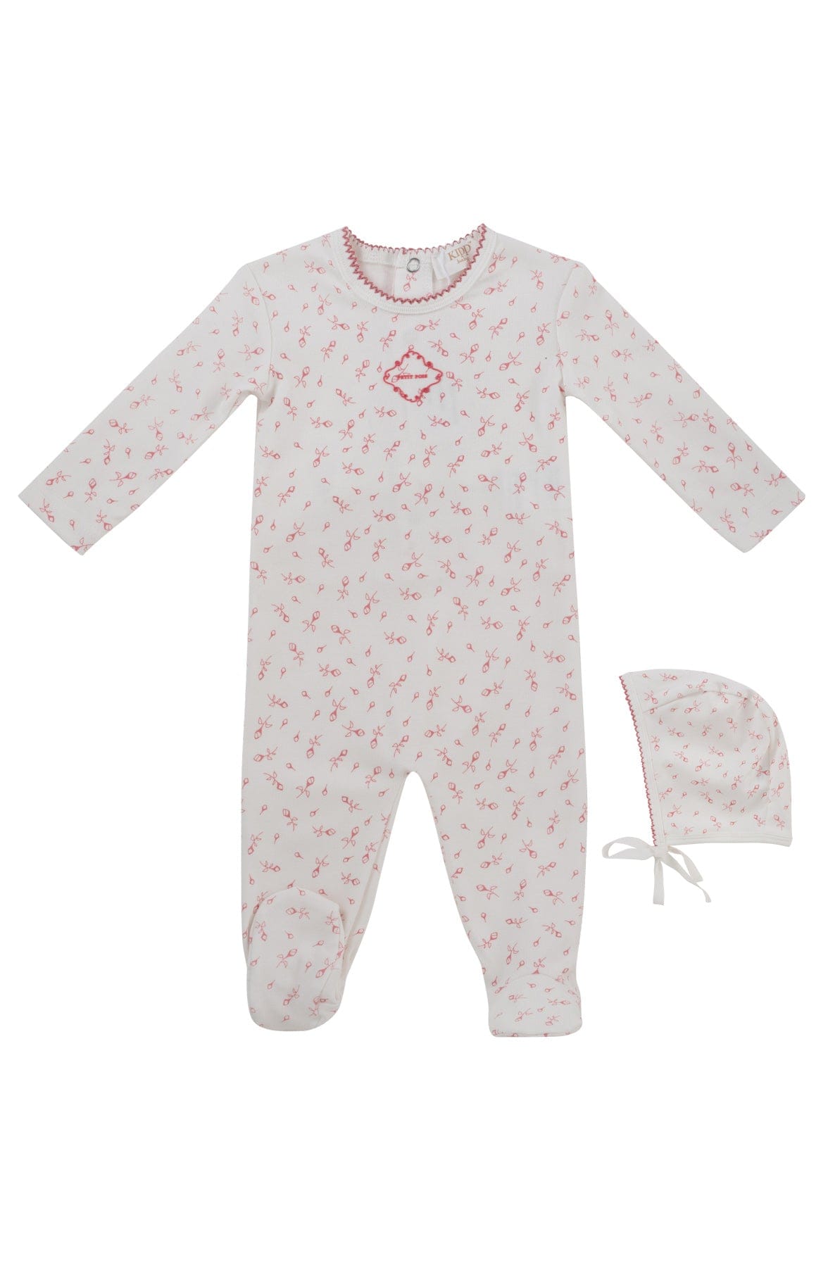 Petit Pois Footie + Hat Set - Pink