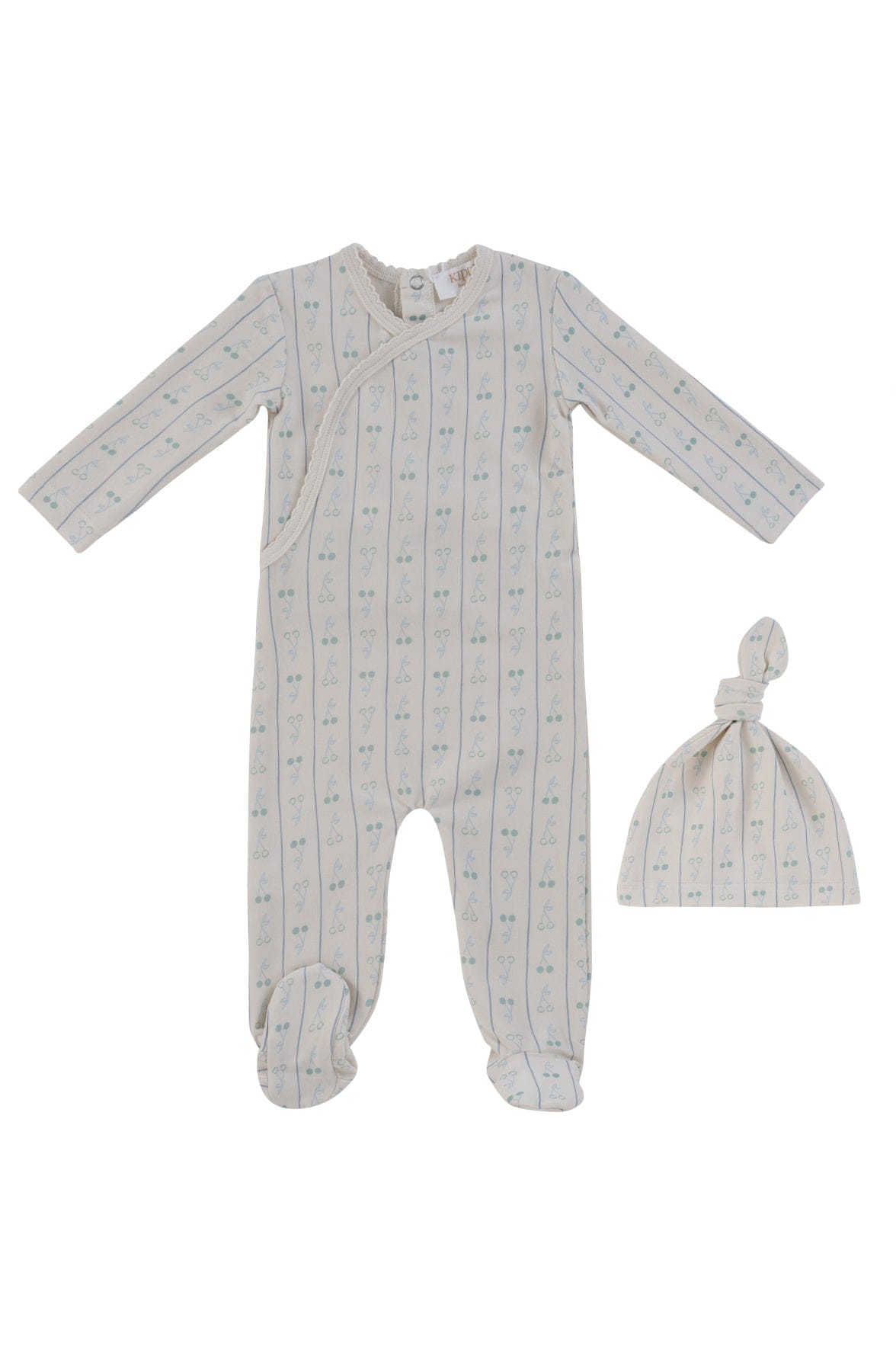 Cerise Footie + Hat - Blue