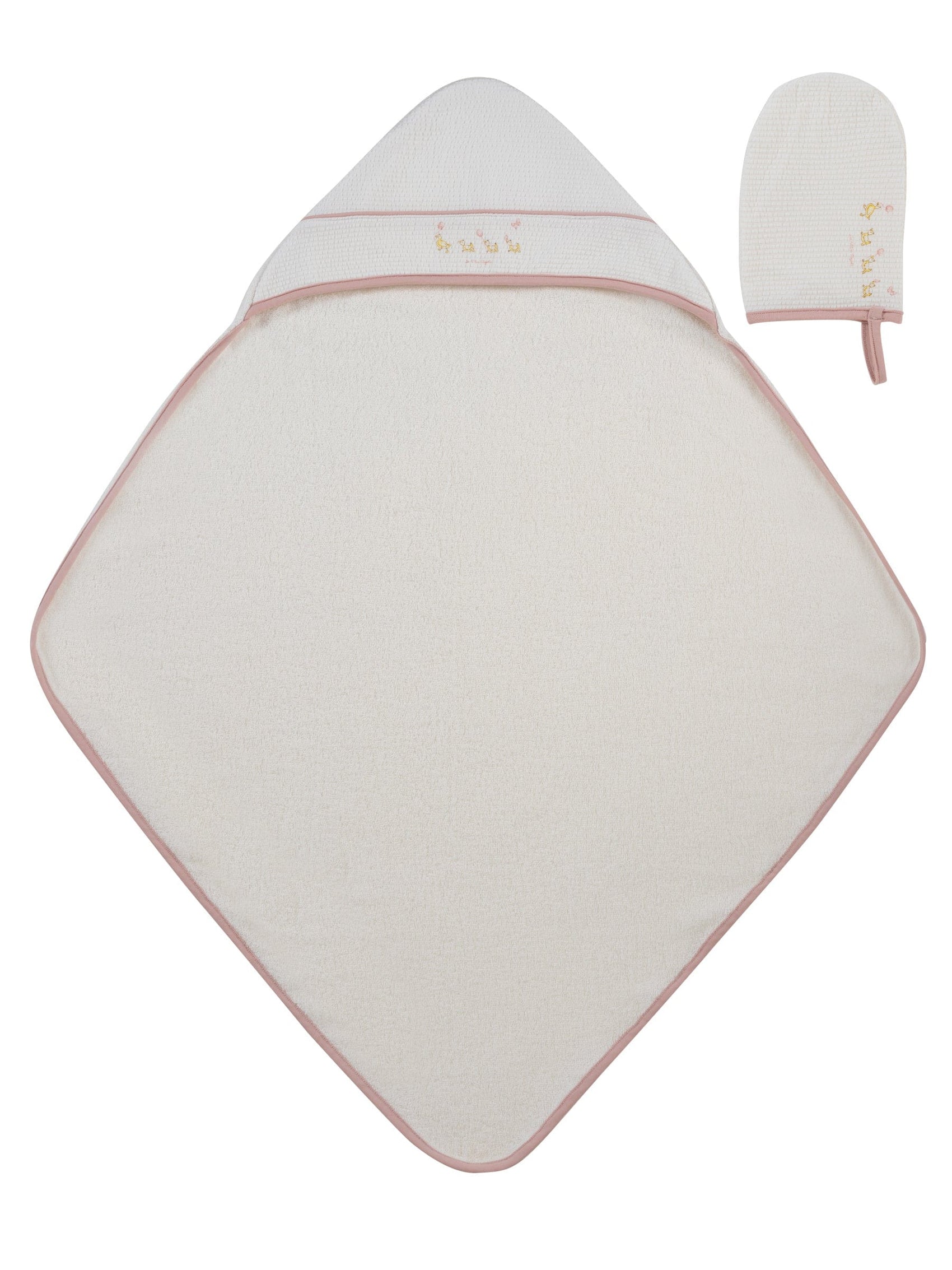 Mini Royals Towel + Mitt Set - Pink