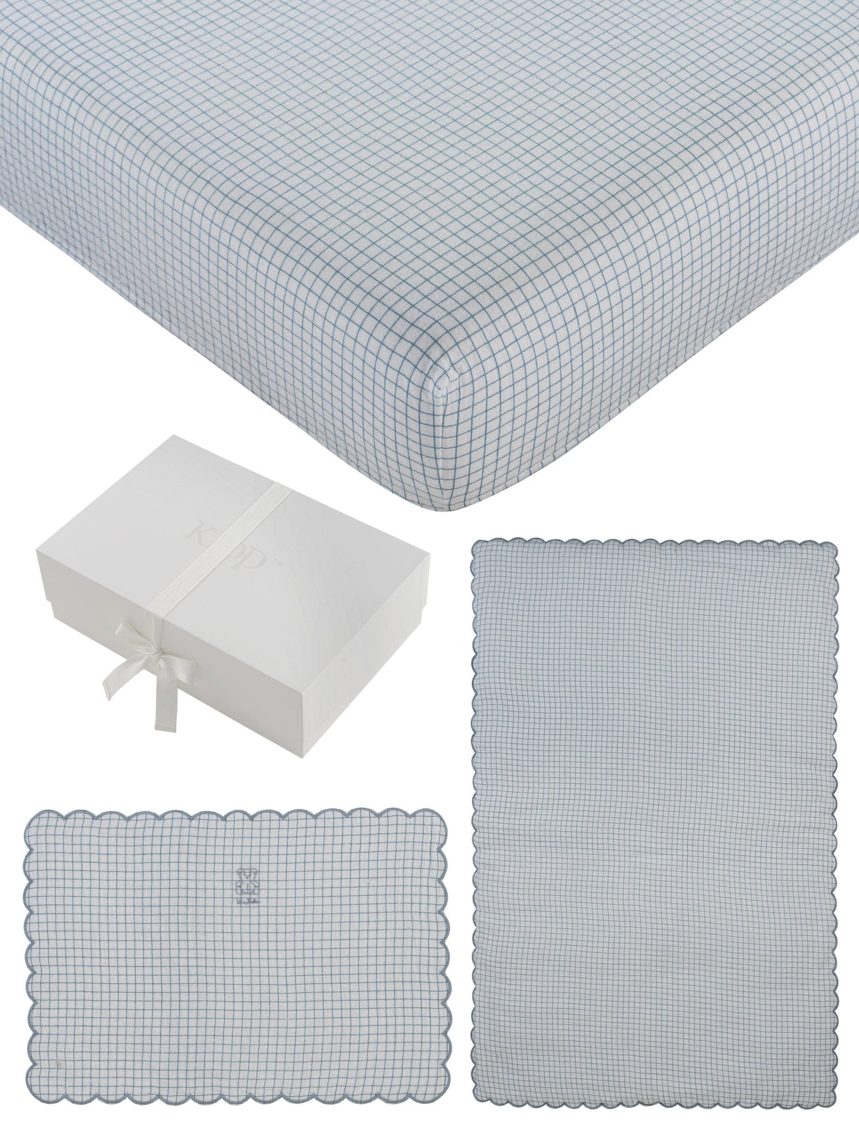 Teddy Au Pane 4PC Mini Crib Set - Blue