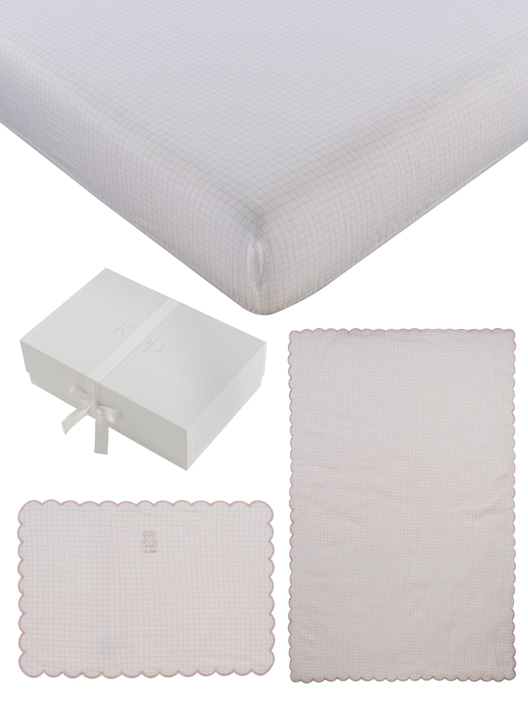 Teddy Au Pane 4PC Mini Crib Set - Pink