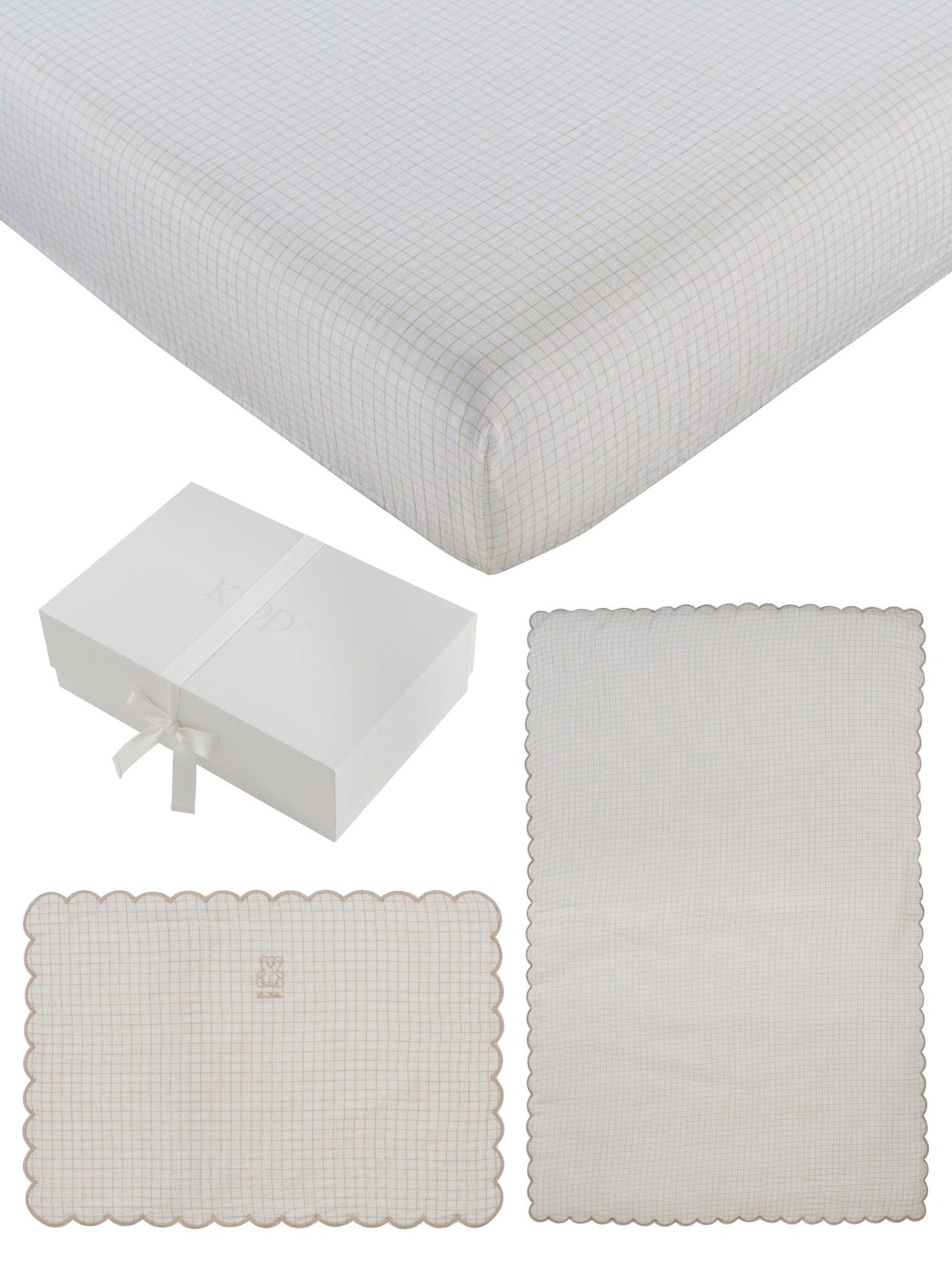 Teddy Au Pane 4PC Mini Crib Set - Stone