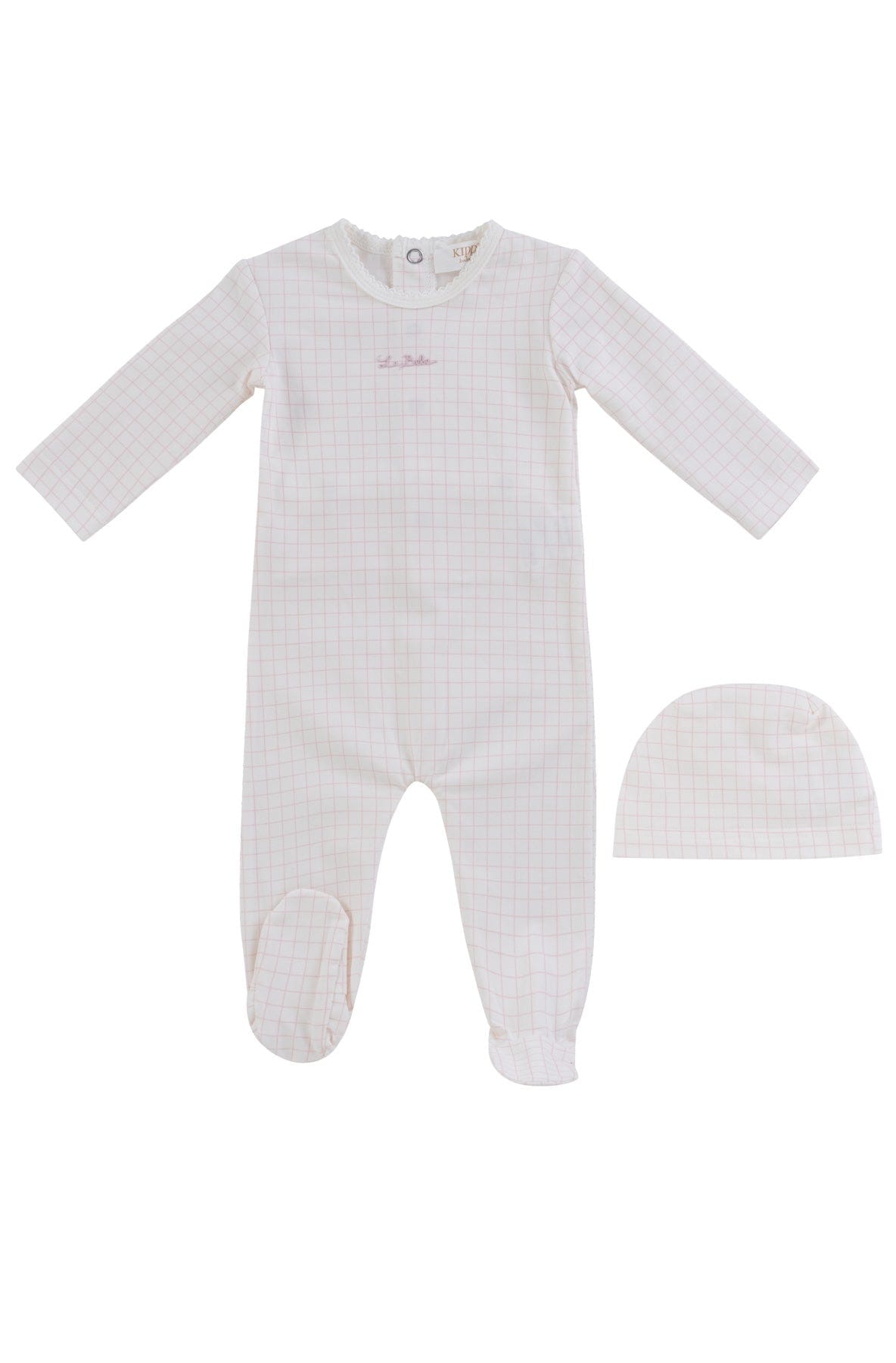 Teddy Au Pane Footie + Hat - Pink