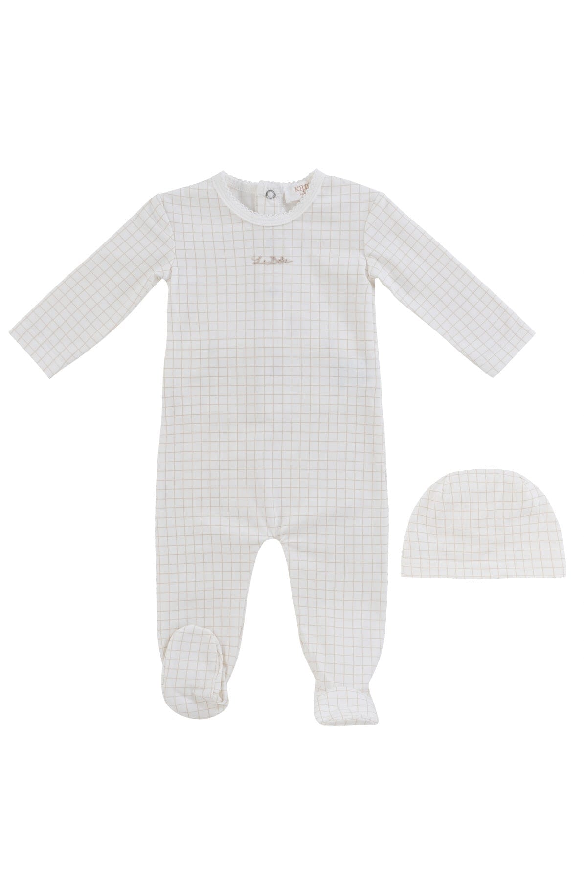 Teddy Au Pane Footie + Hat - Stone