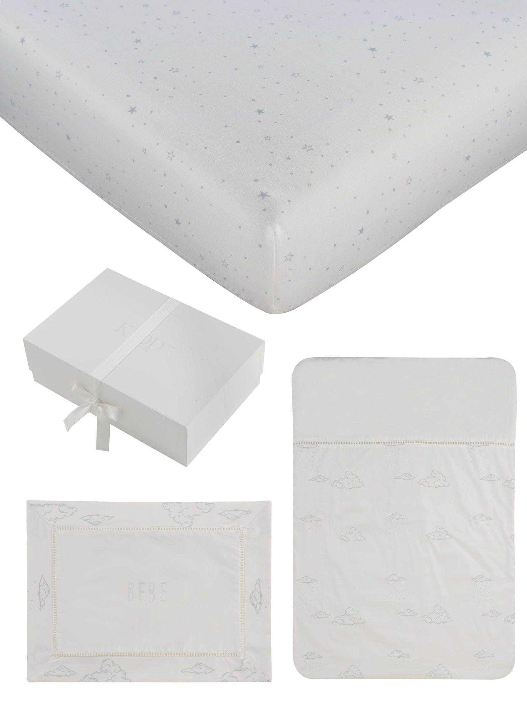 Starlight Mini Crib 4pc Set - Blue