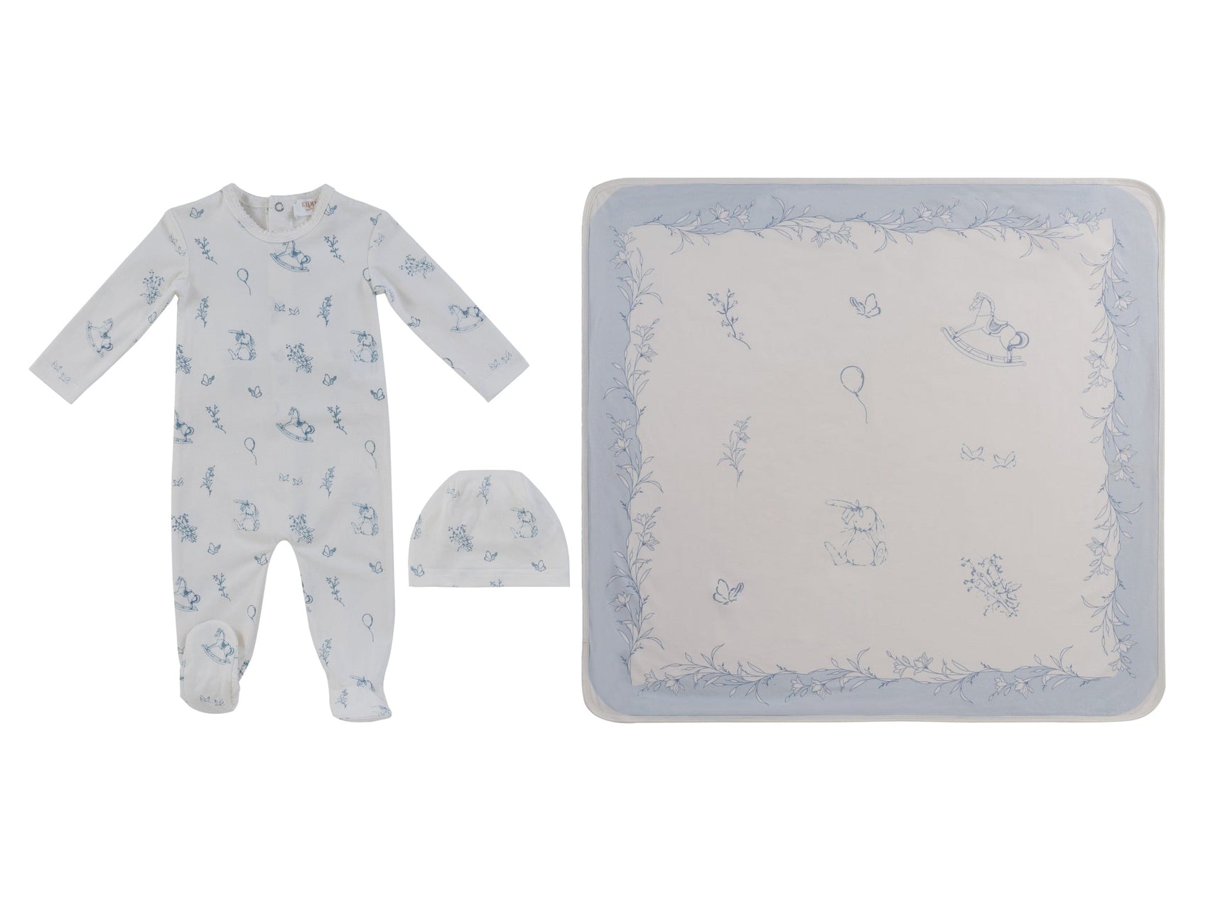Toile Footie 3PC Set - Blue