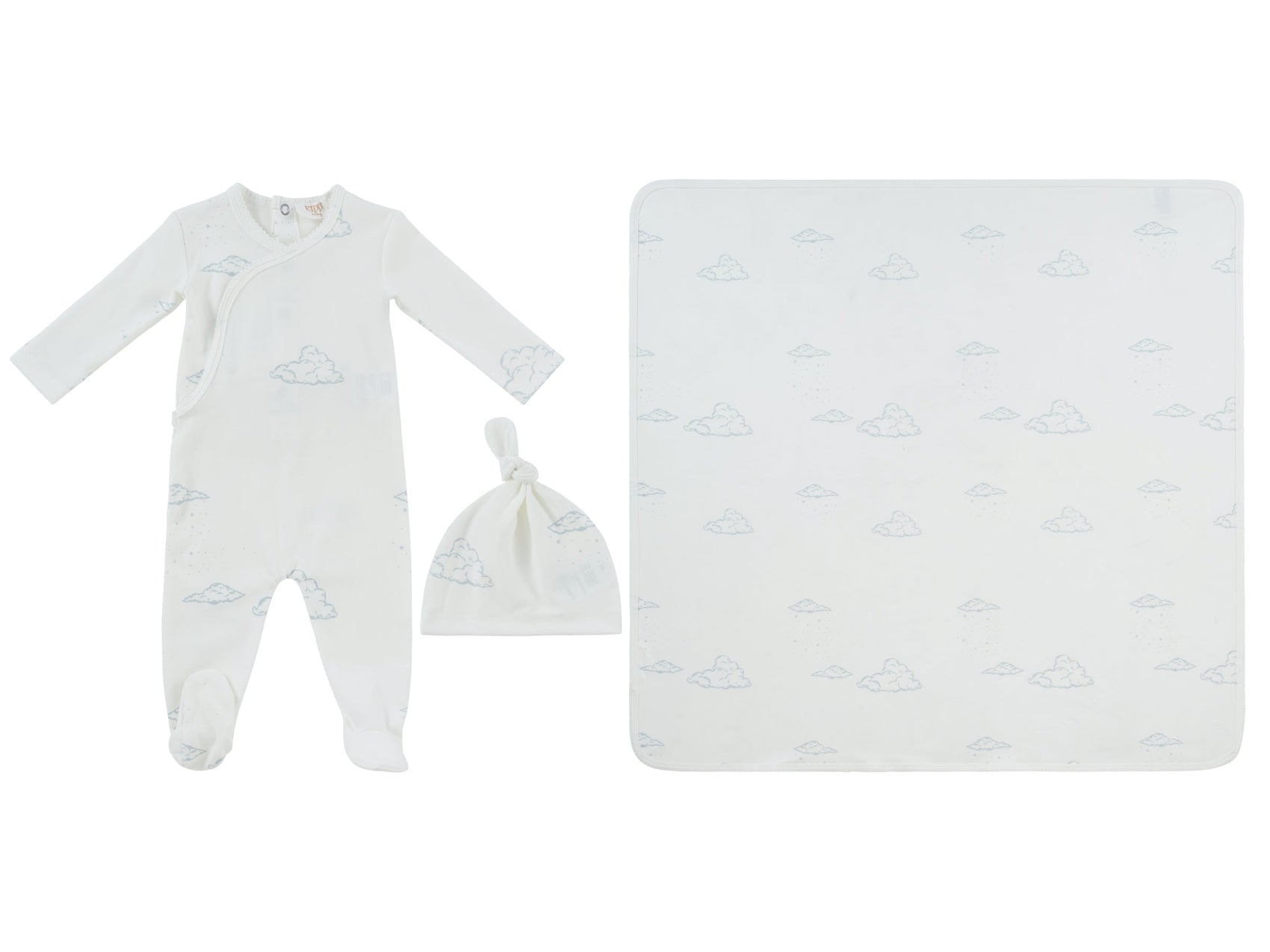 Starlight Wrap Footie 3PC Set - White Blue