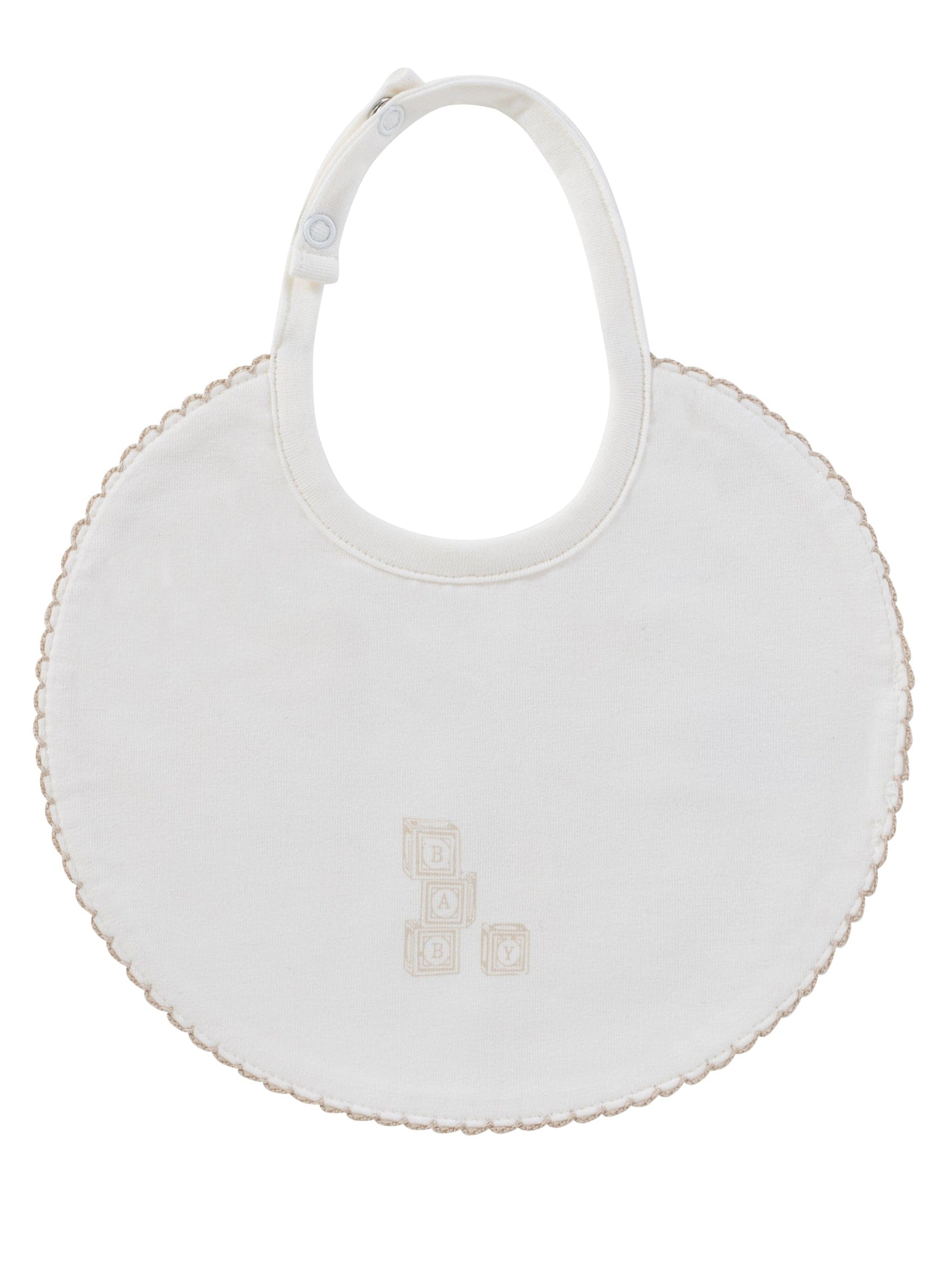 Baby Blocks Bib - White Stone