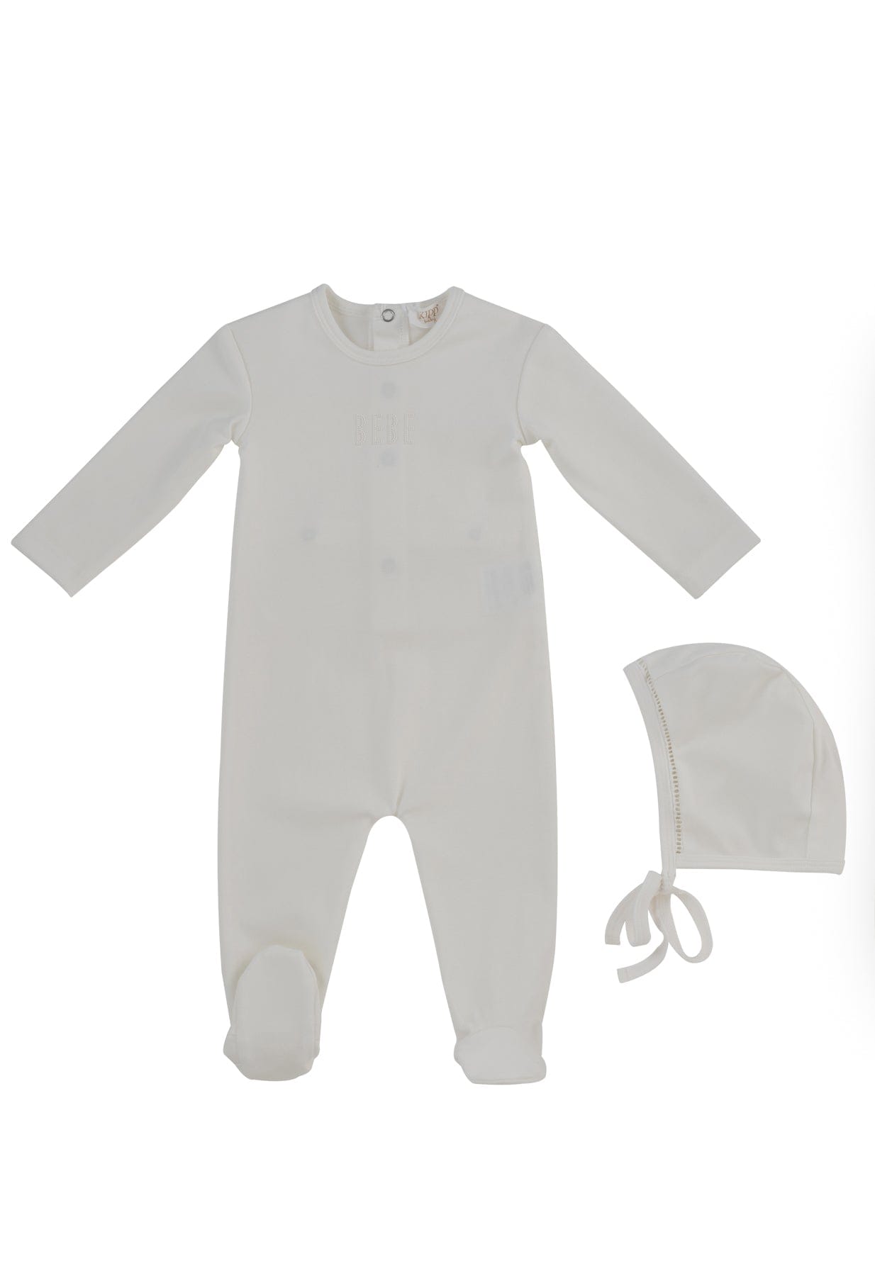 Bebe Footie+Hat Set - White