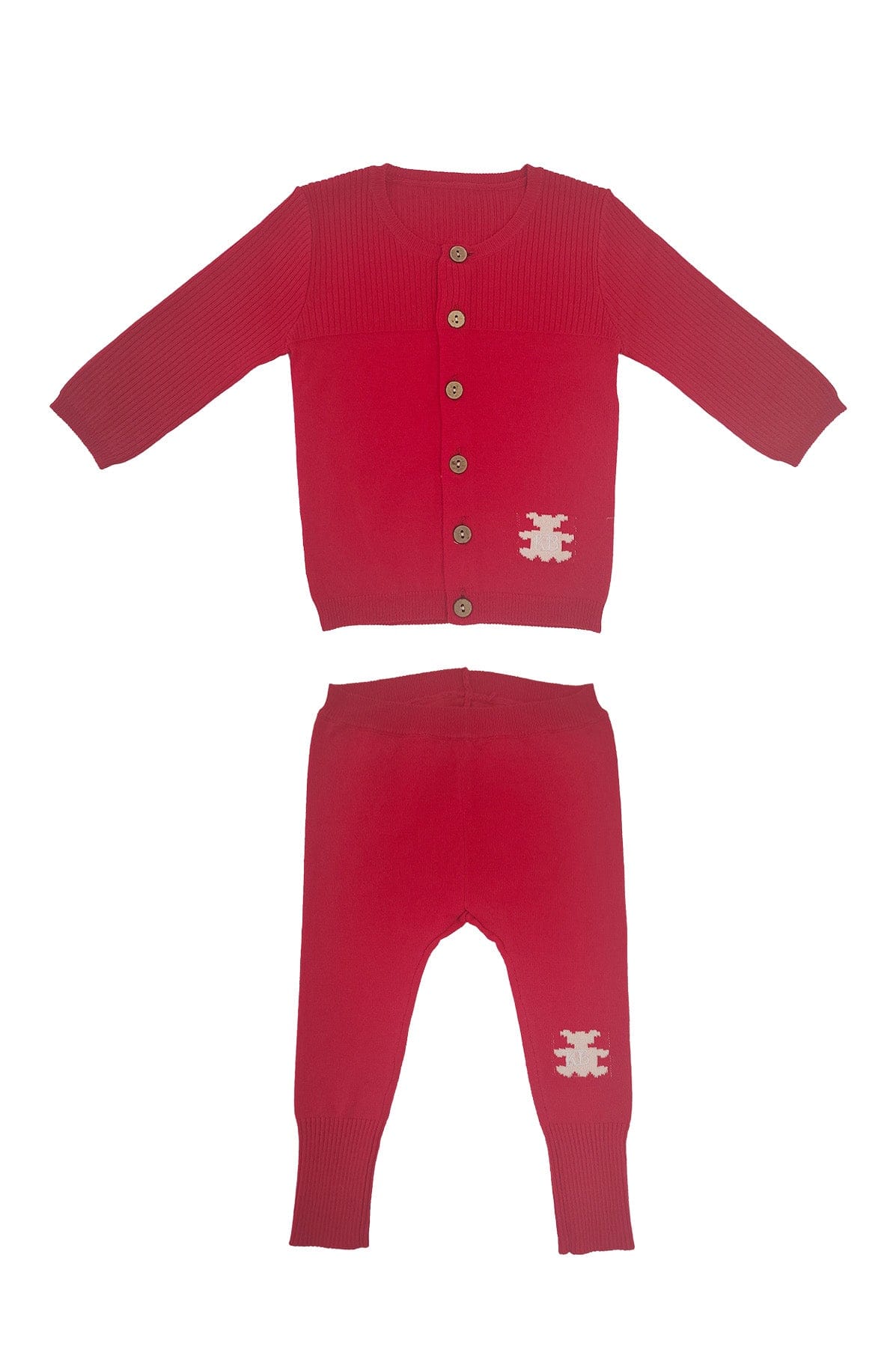 Teddy Knit Set - Red