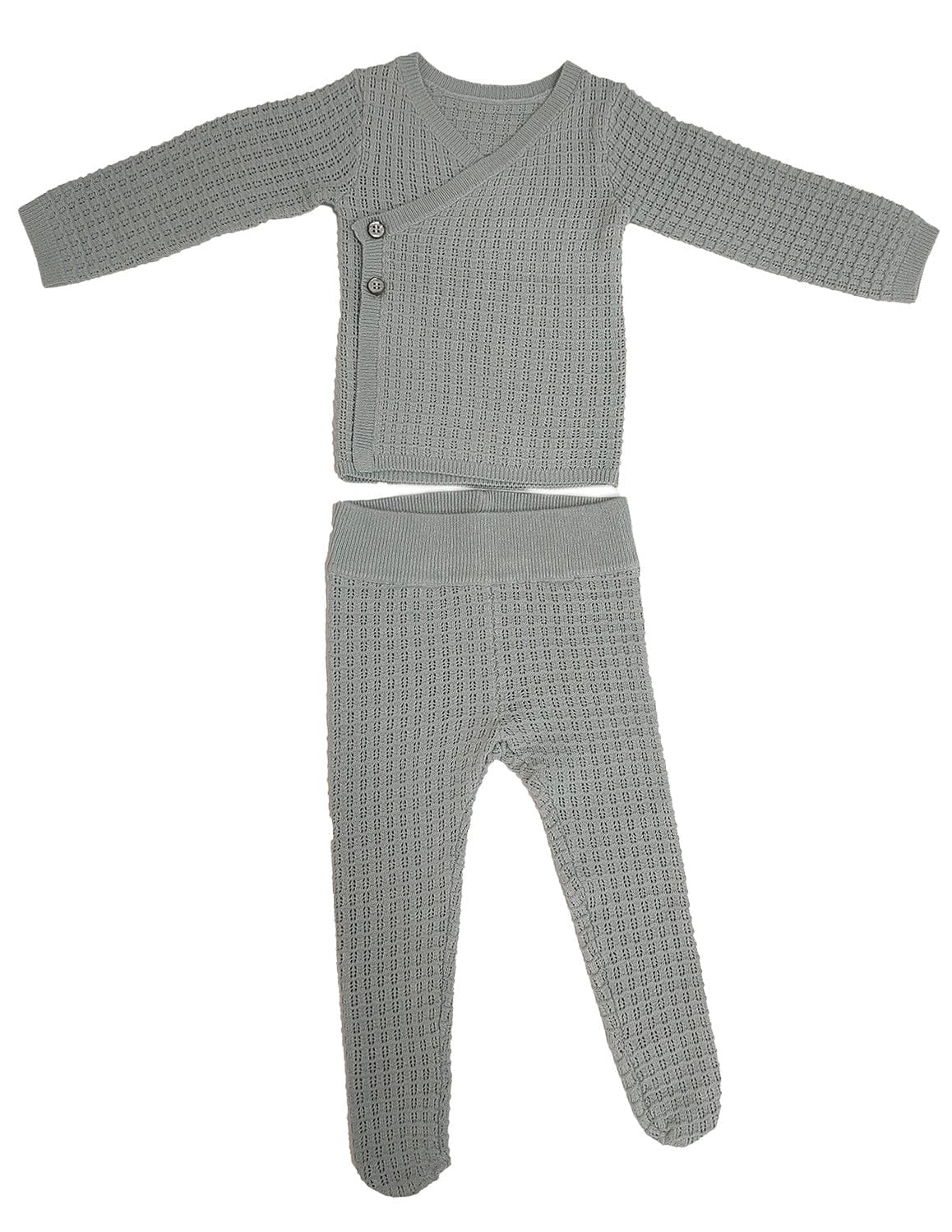 Textured Wrap Knit 2pc Set - Sage