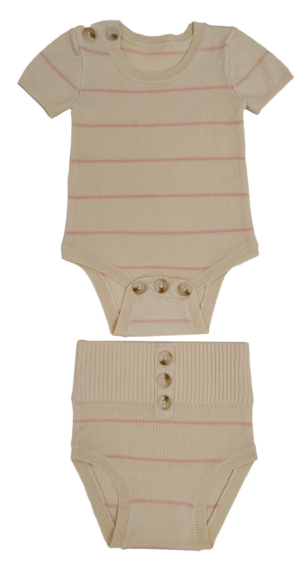 Stripe Knit Set - Grapefruit