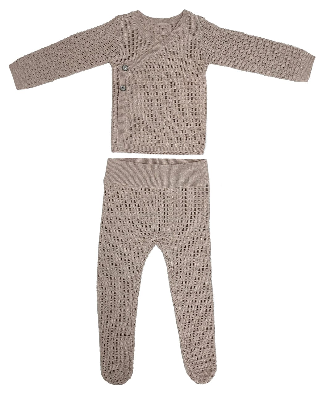 Textured Wrap Knit 2pc Set - Pink