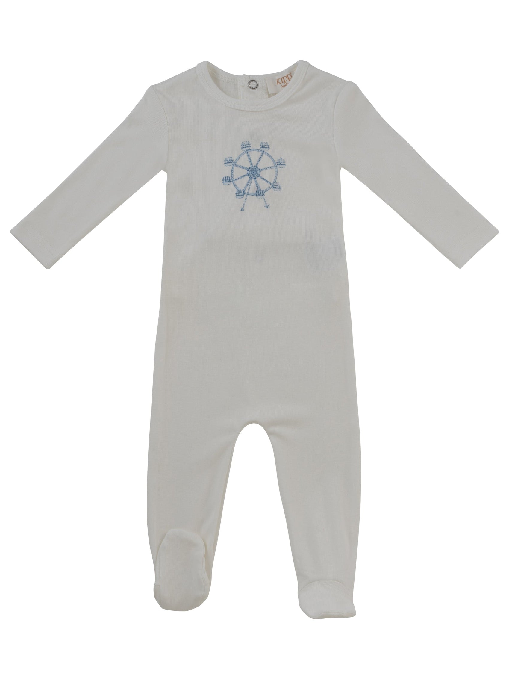 Carousel Footie - White Blue