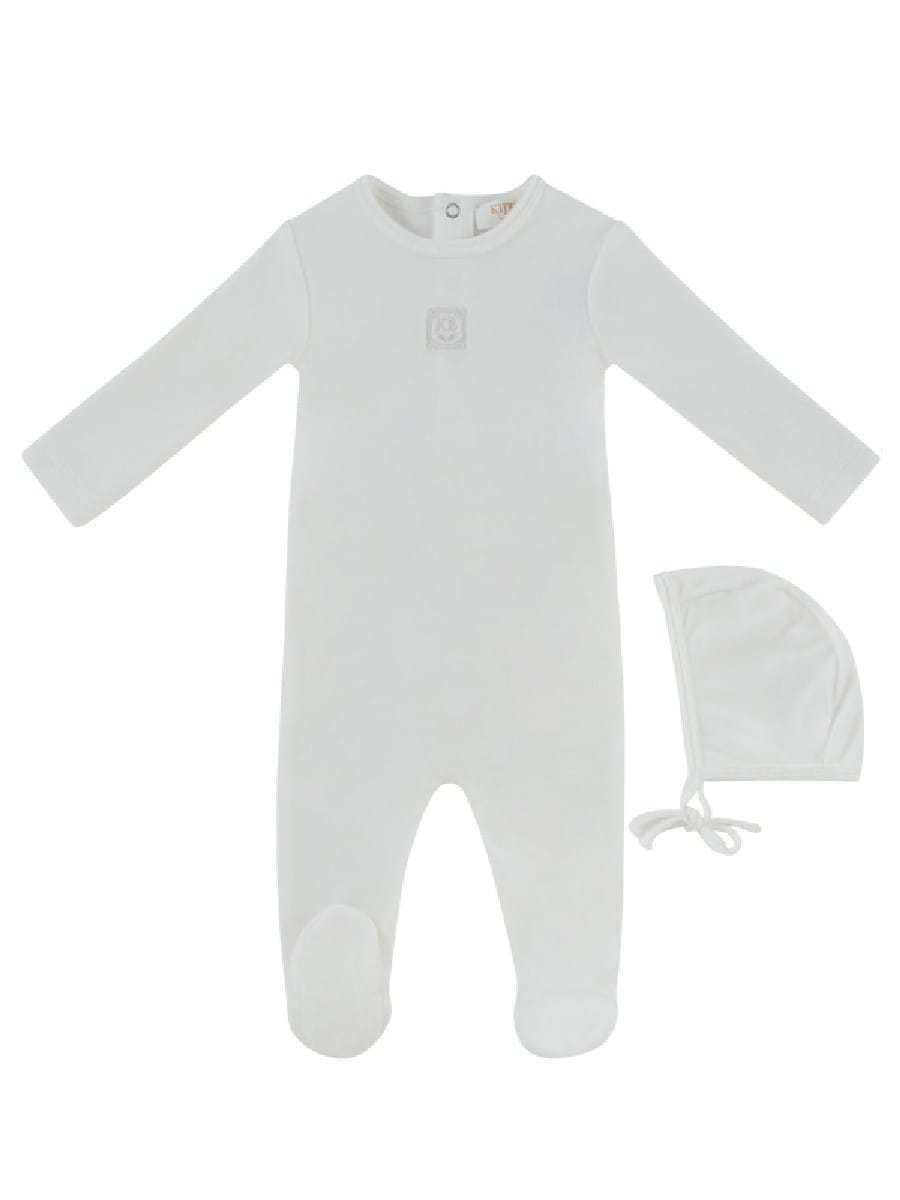 KB Logo Footie & Hat Set - White