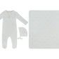 KB Logo Footie, Hat and Blanket Set - White
